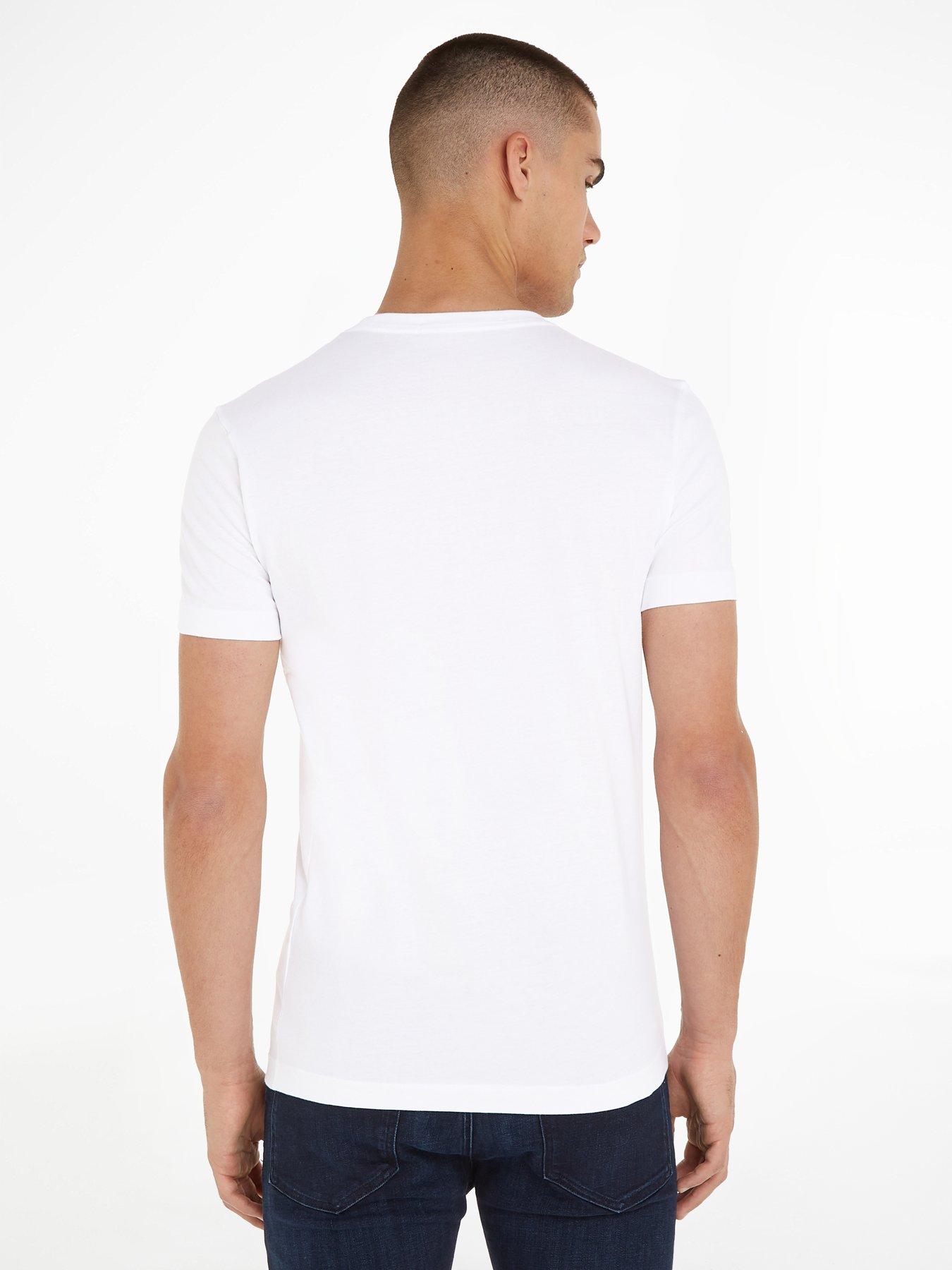 Image 2 of 4 of Calvin Klein Jeans Ck Essential Slim T-Shirt - White