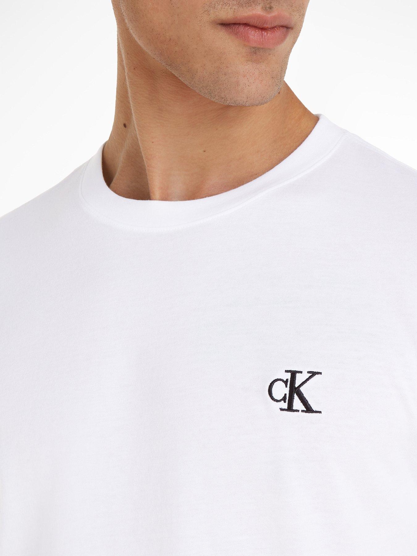 Image 3 of 4 of Calvin Klein Jeans Ck Essential Slim T-Shirt - White