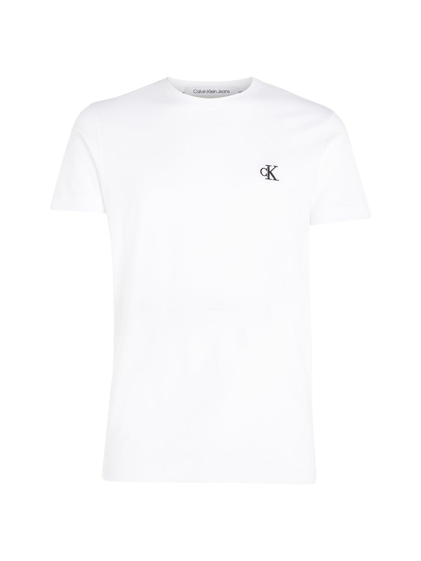 Image 4 of 4 of Calvin Klein Jeans Ck Essential Slim T-Shirt - White