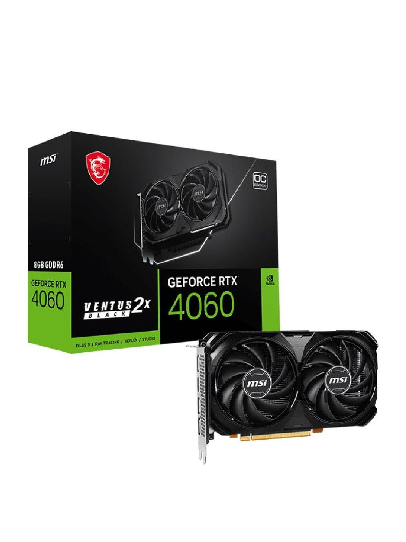 Image 1 of 5 of MSI RTX 4060 8GB Ventus 2X 8G Graphics Card - Black