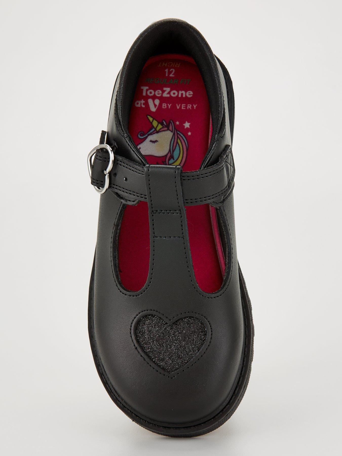 Image 4 of 6 of V by Very New Younger Girls Leather Heart Tbar Shoe