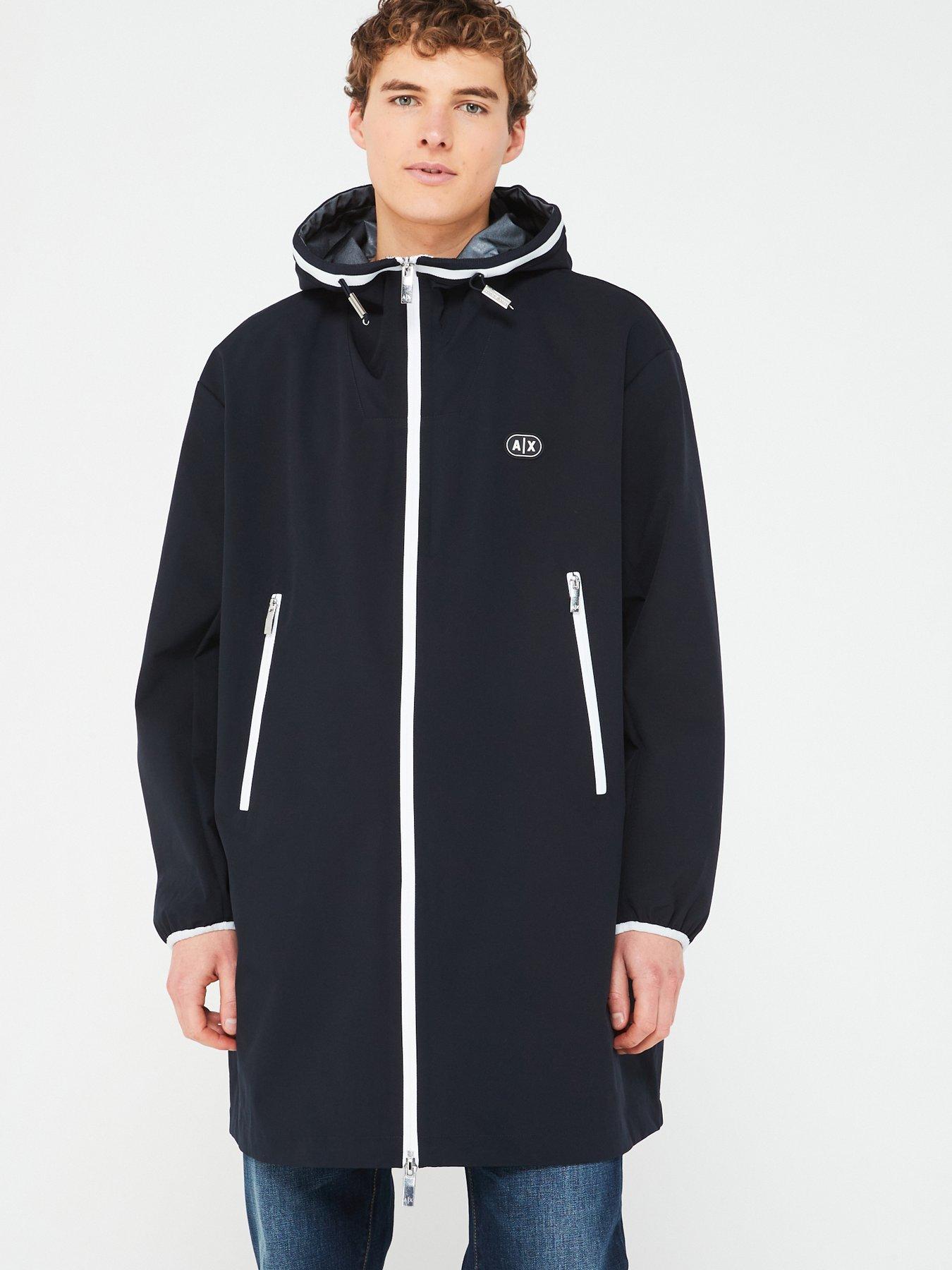 armani-exchange-logo-tape-hooded-lightweight-coat-navy