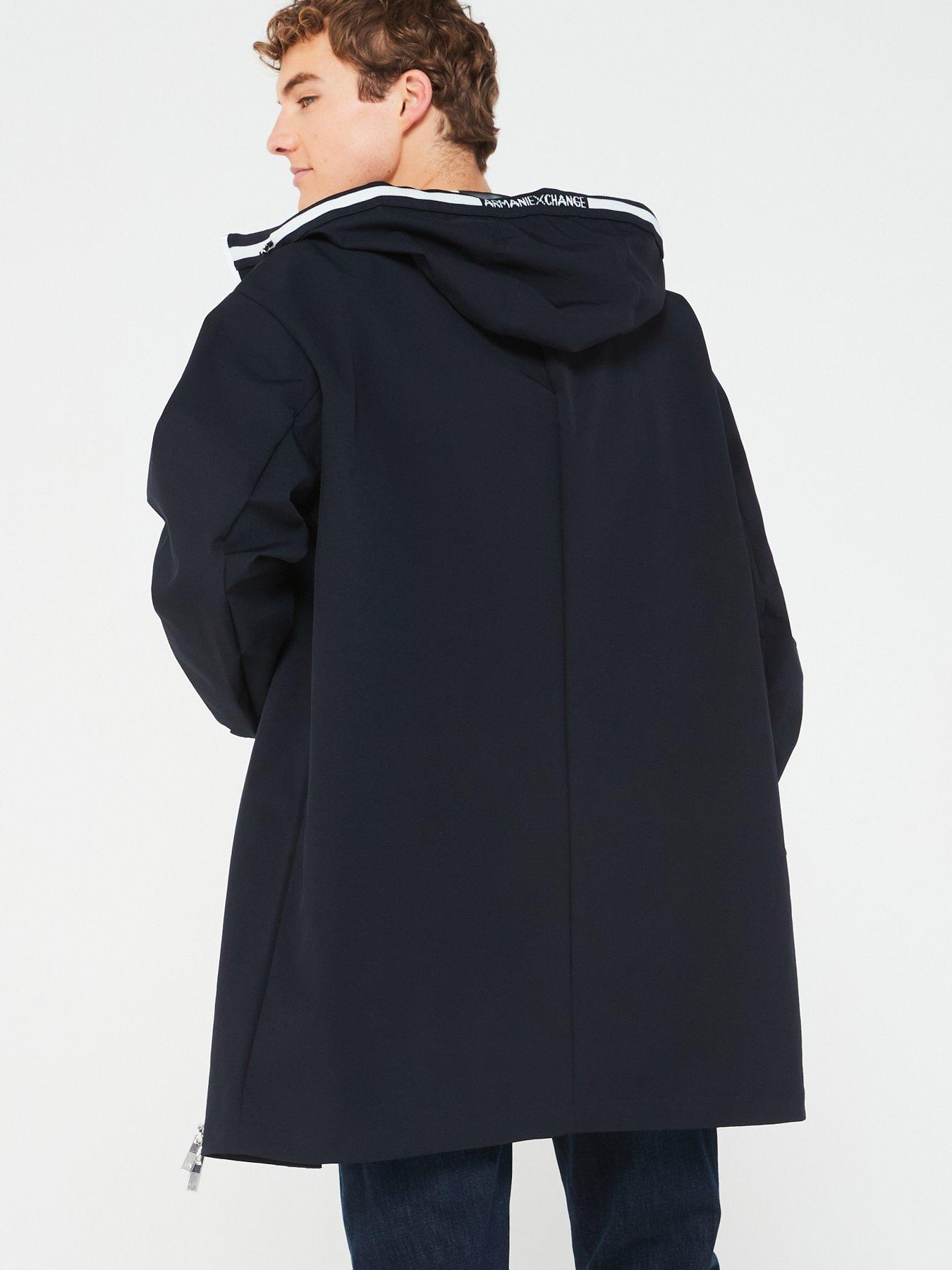 armani-exchange-logo-tape-hooded-lightweight-coat-navystillFront