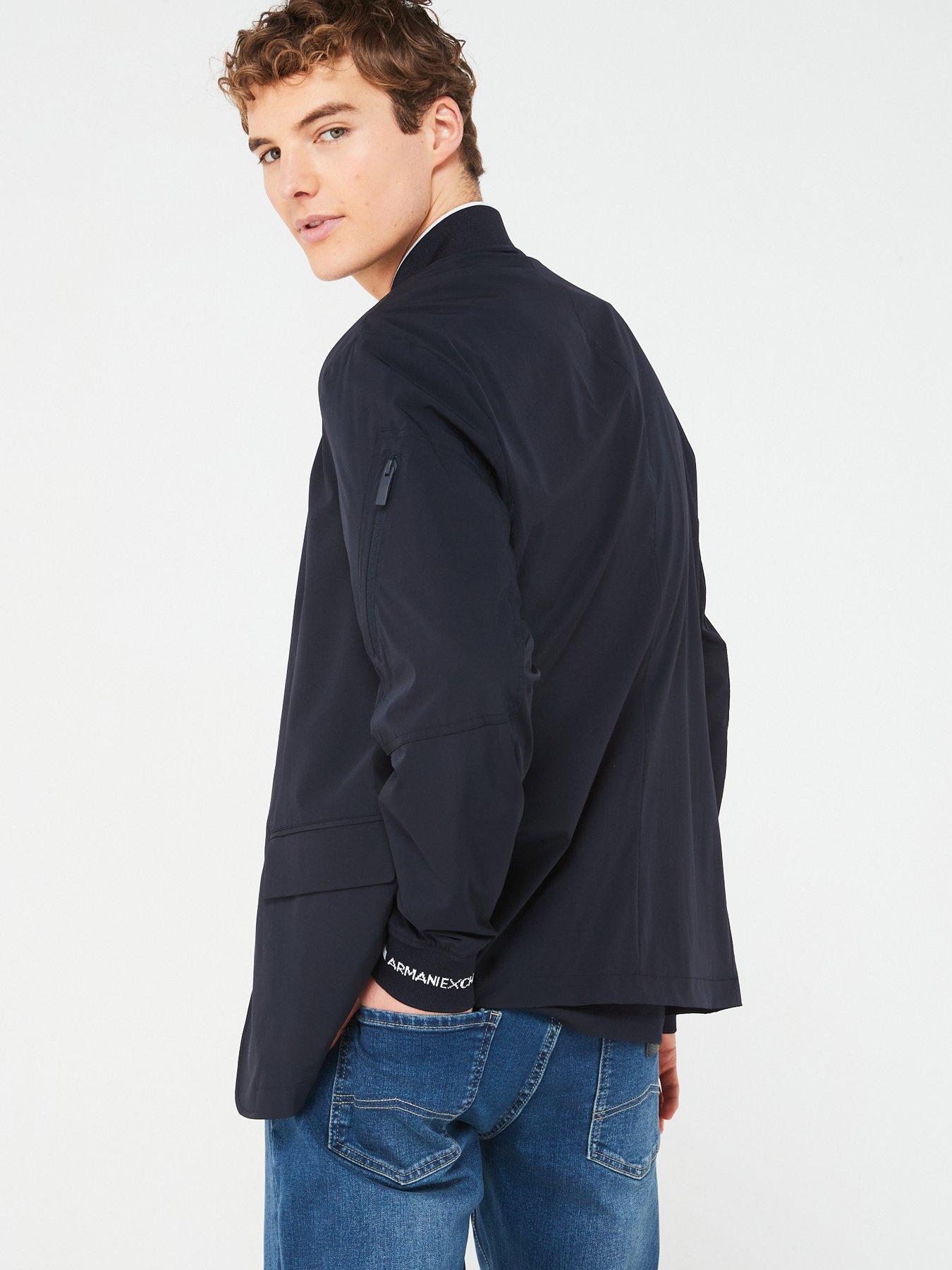 armani-exchange-logo-tape-blazer-navystillFront