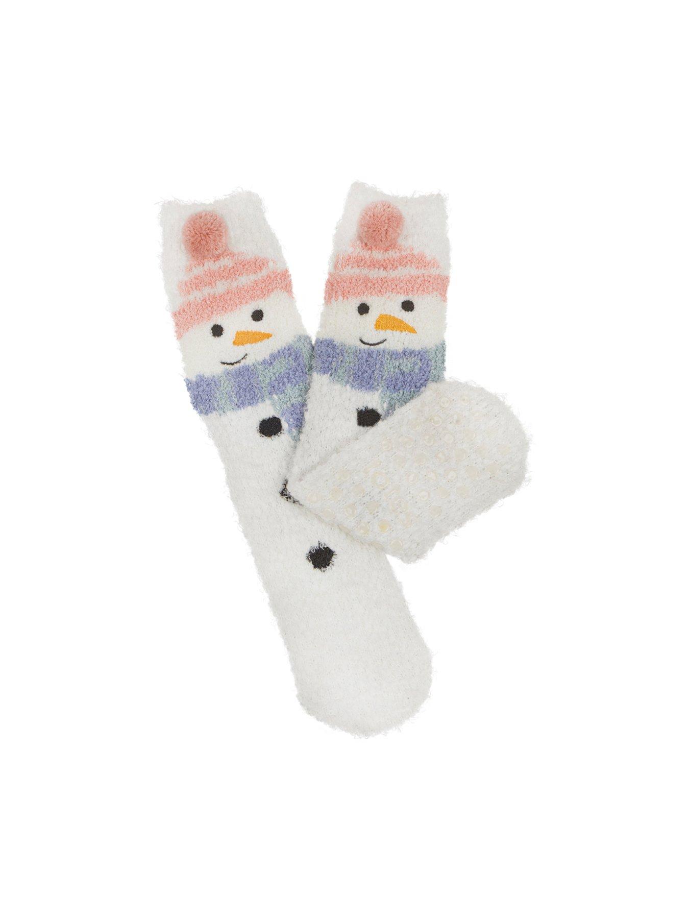 totes-novelty-snowman-super-soft-socks-white