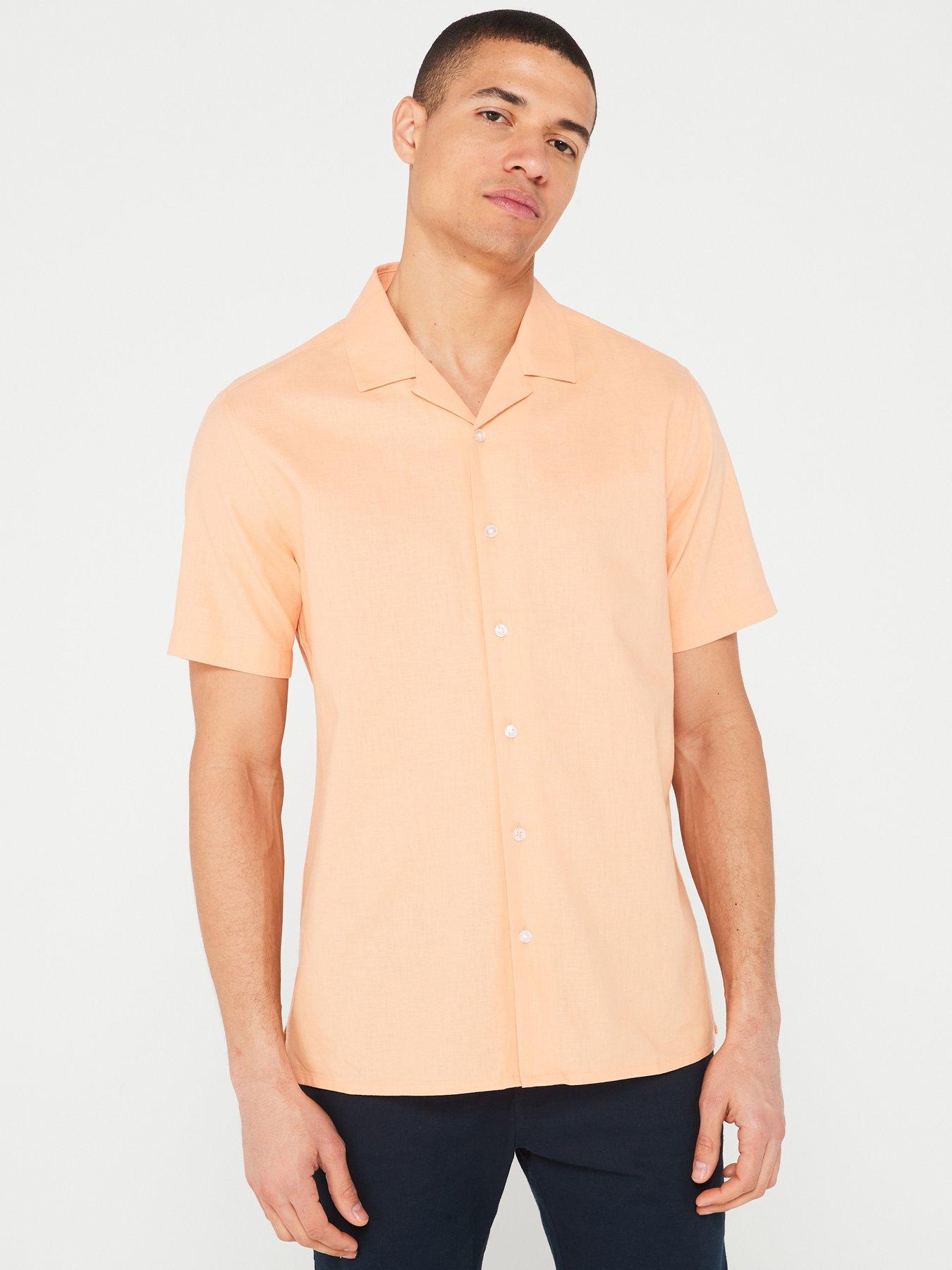 everyday-linen-blend-short-sleeve-revere-shirt-coral