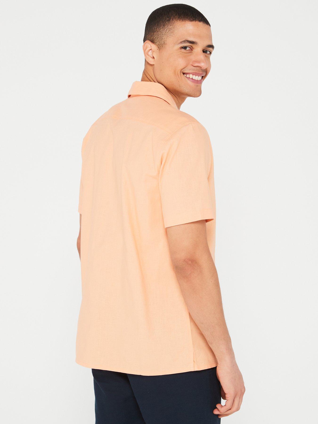 everyday-linen-blend-short-sleeve-revere-shirt-coralstillFront