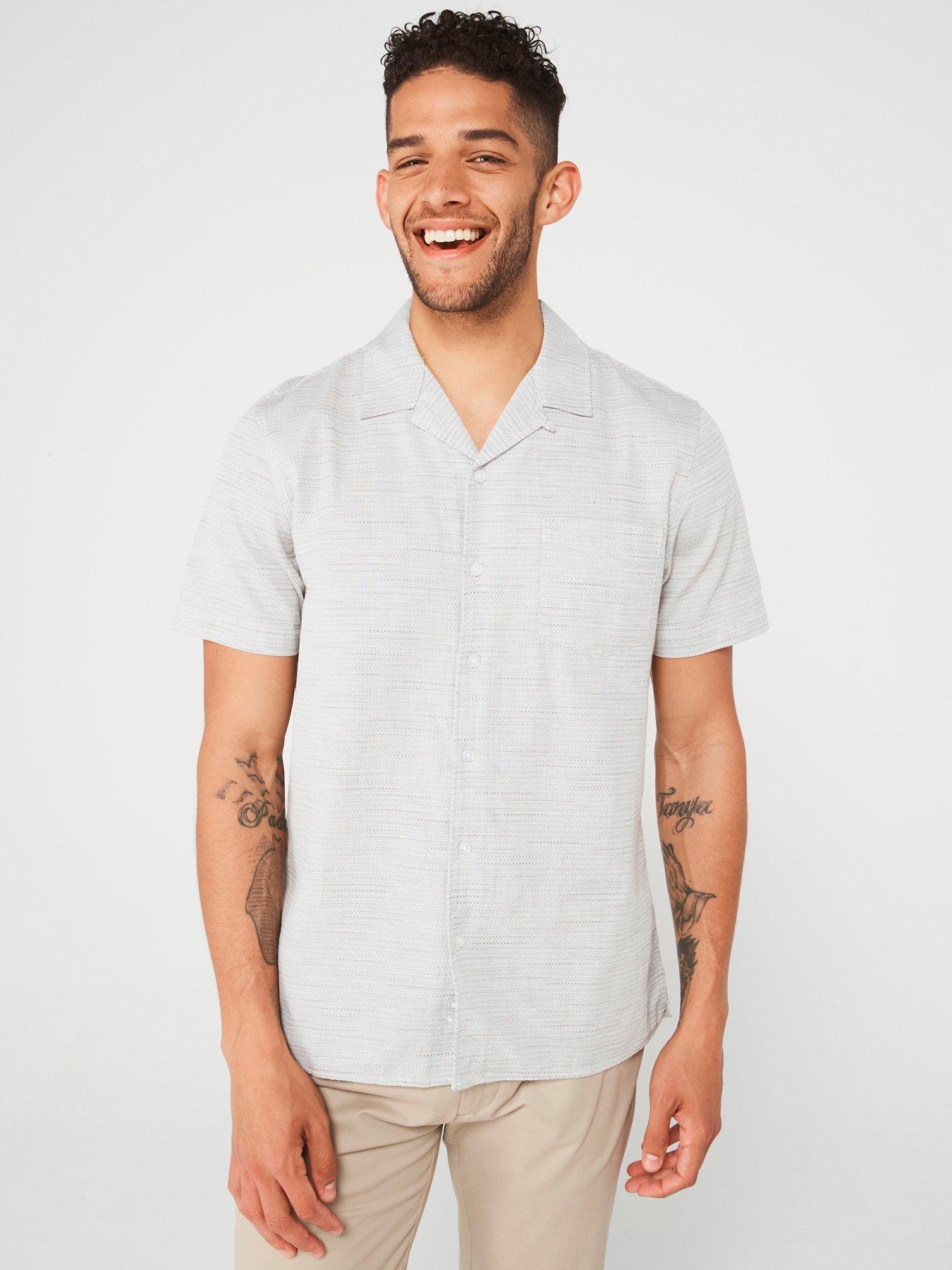 very-man-textured-short-sleeve-shirt-khaki