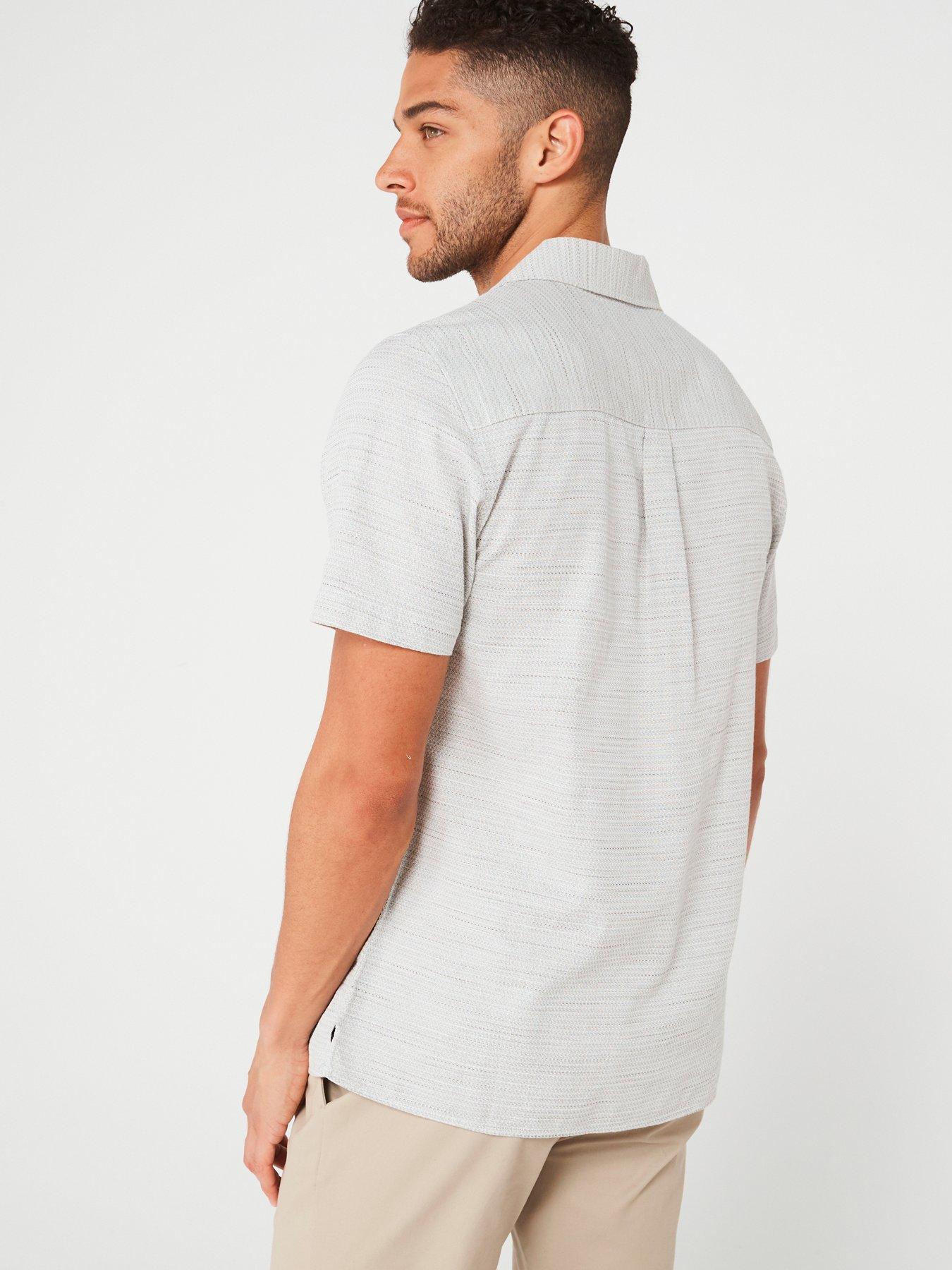 very-man-textured-short-sleeve-shirt-khakistillFront