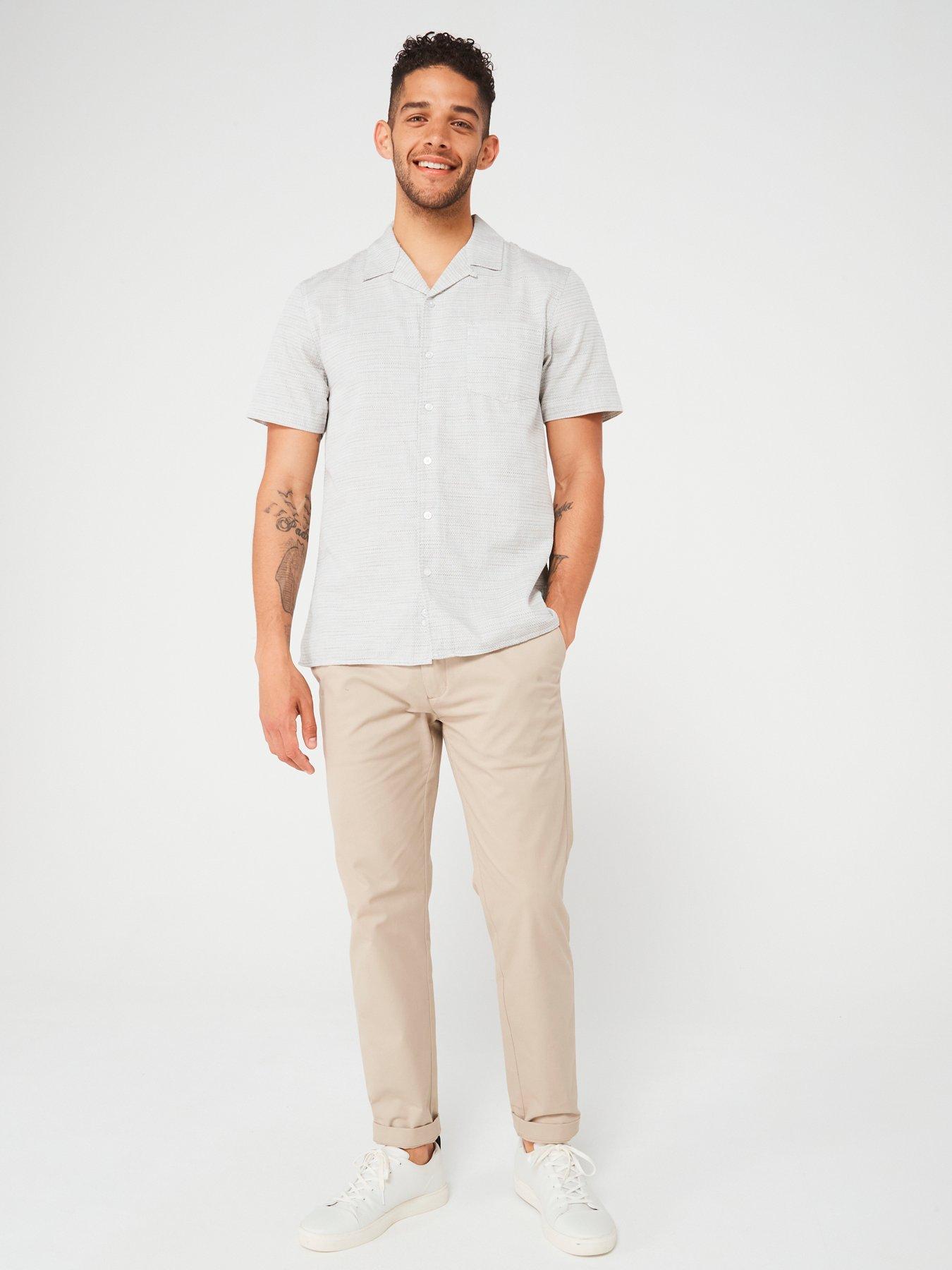 very-man-textured-short-sleeve-shirt-khakiback