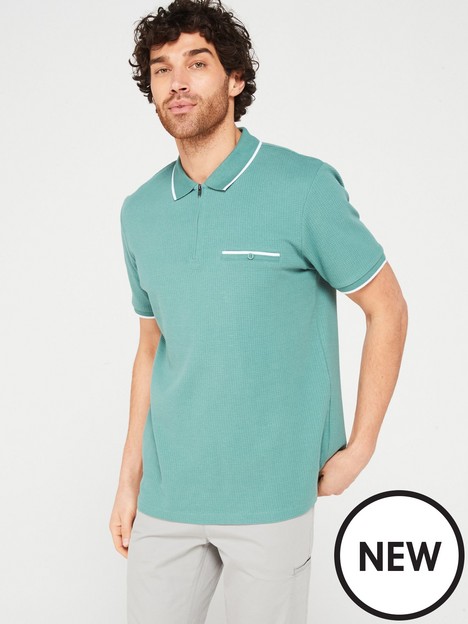 very-man-textured-waffle-polo-mint