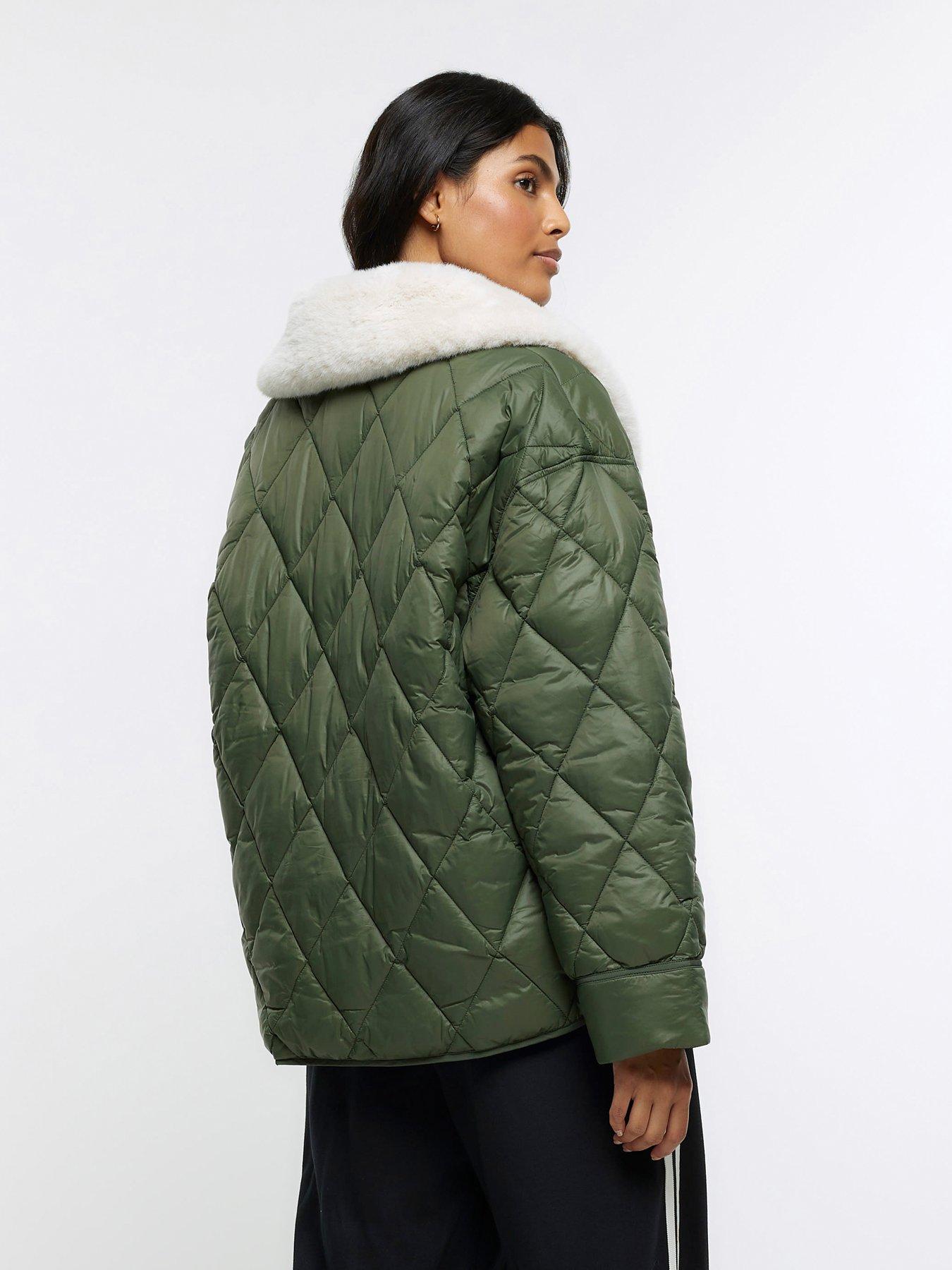 Fur collar padded jacket hotsell