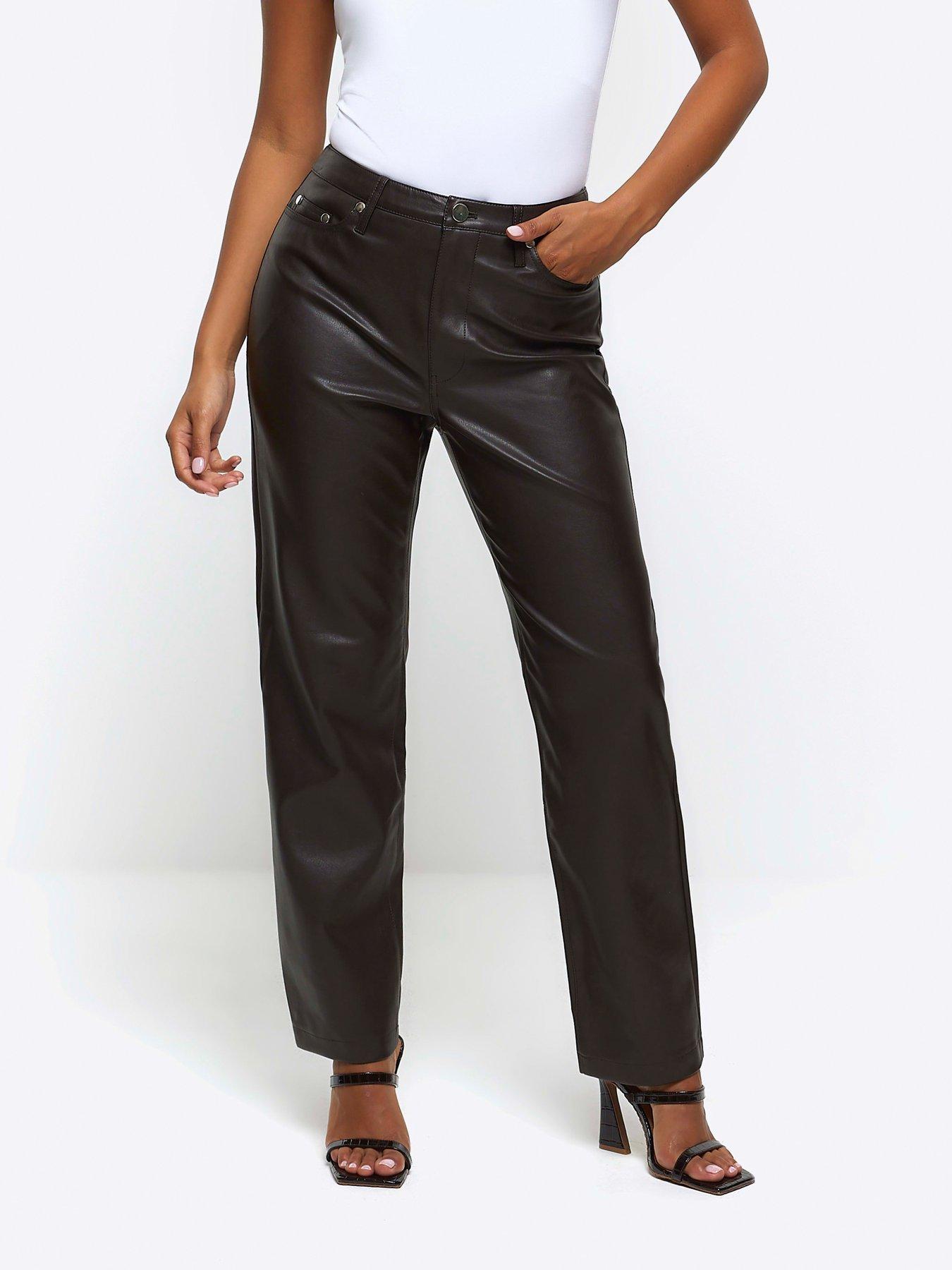 Buy Black Maternity Seamed Skinny Faux Leather Trousers from Next Ireland