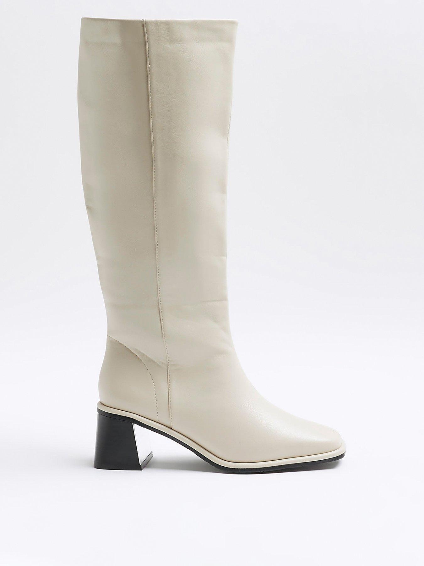 River Island Wide Fit Calf Boot Cream Very Ireland