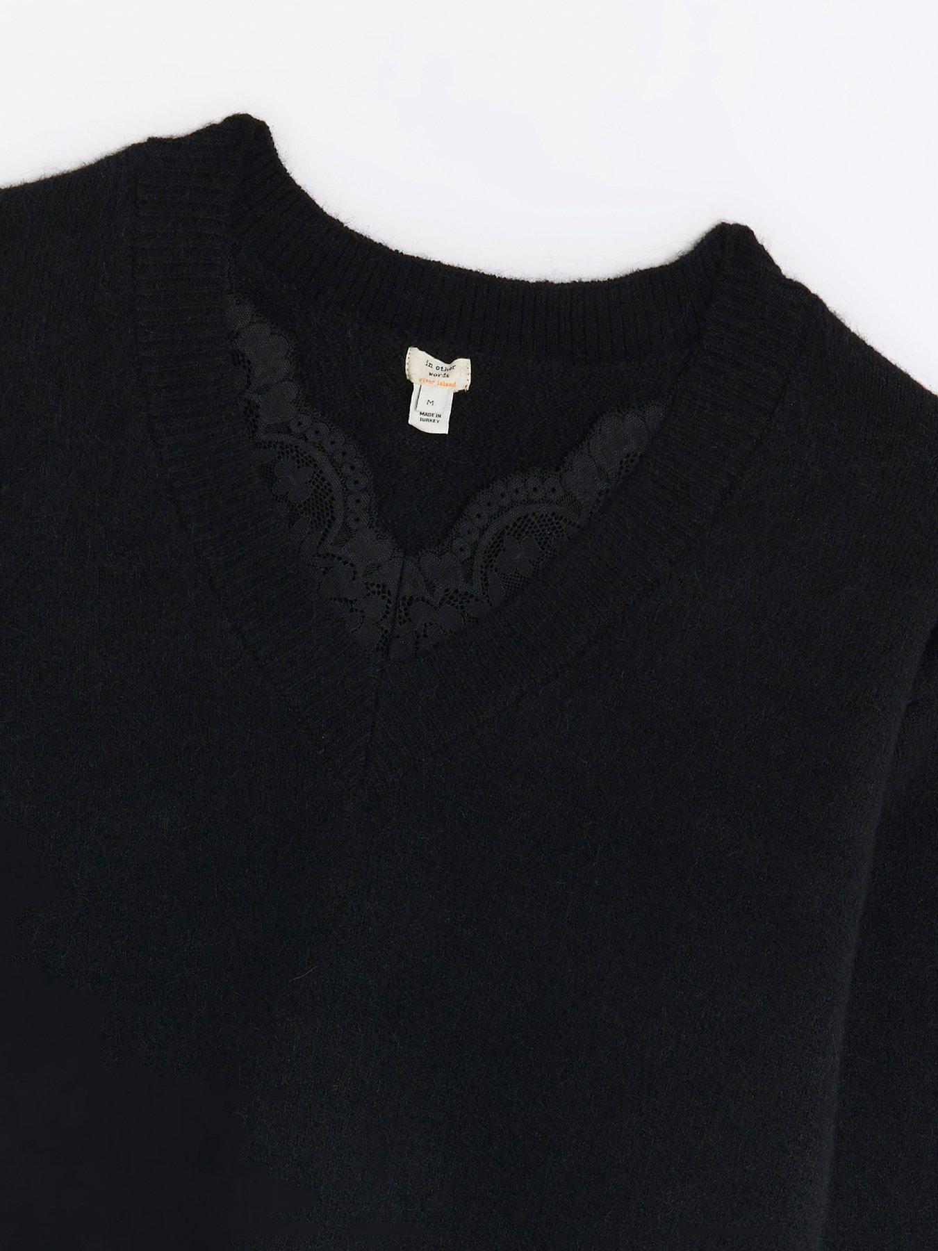 river-island-lace-v-neck-jumper-blackdetail