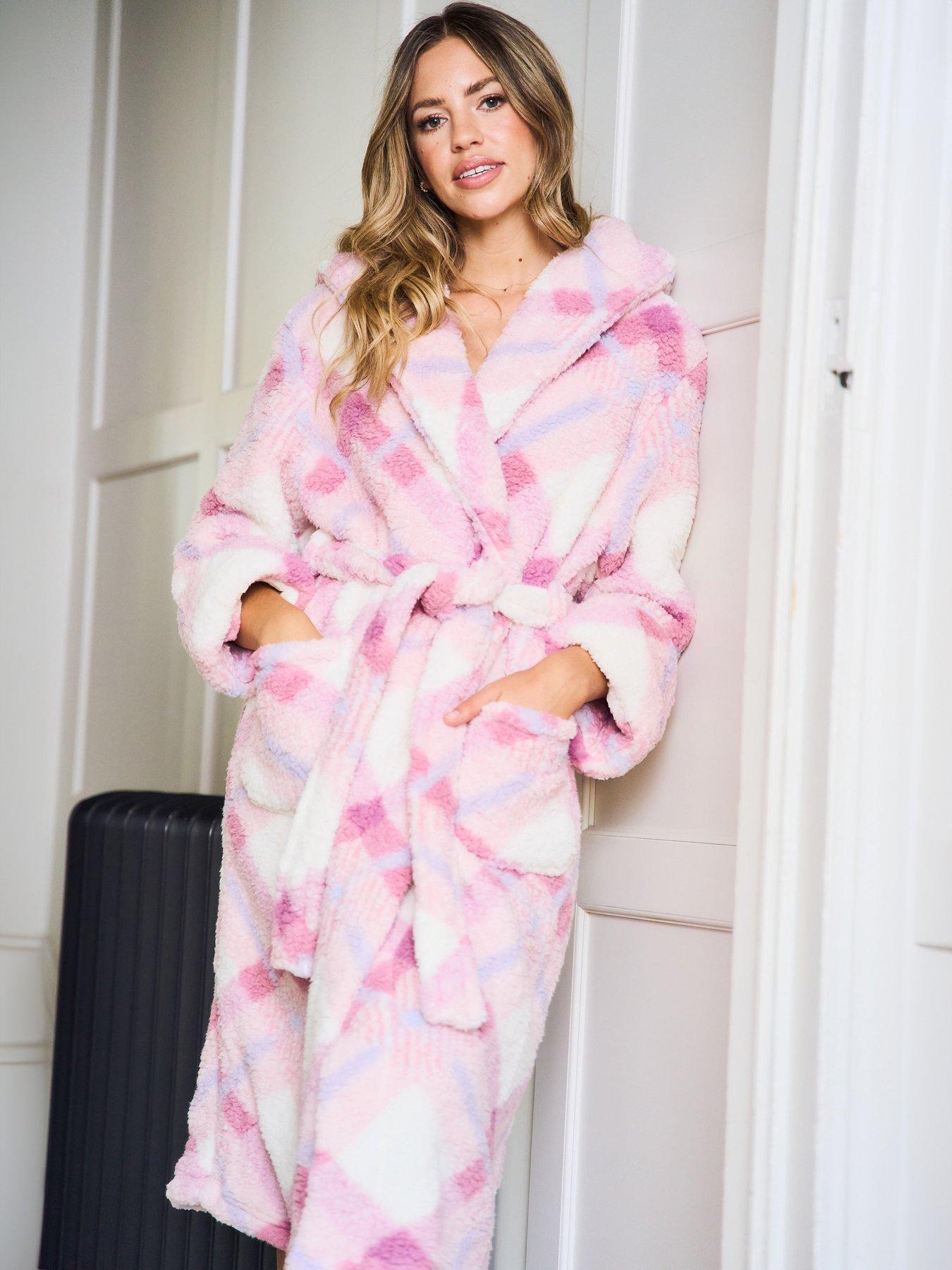 jim-jam-the-label-check-hooded-lamb-fleece-robe-pink