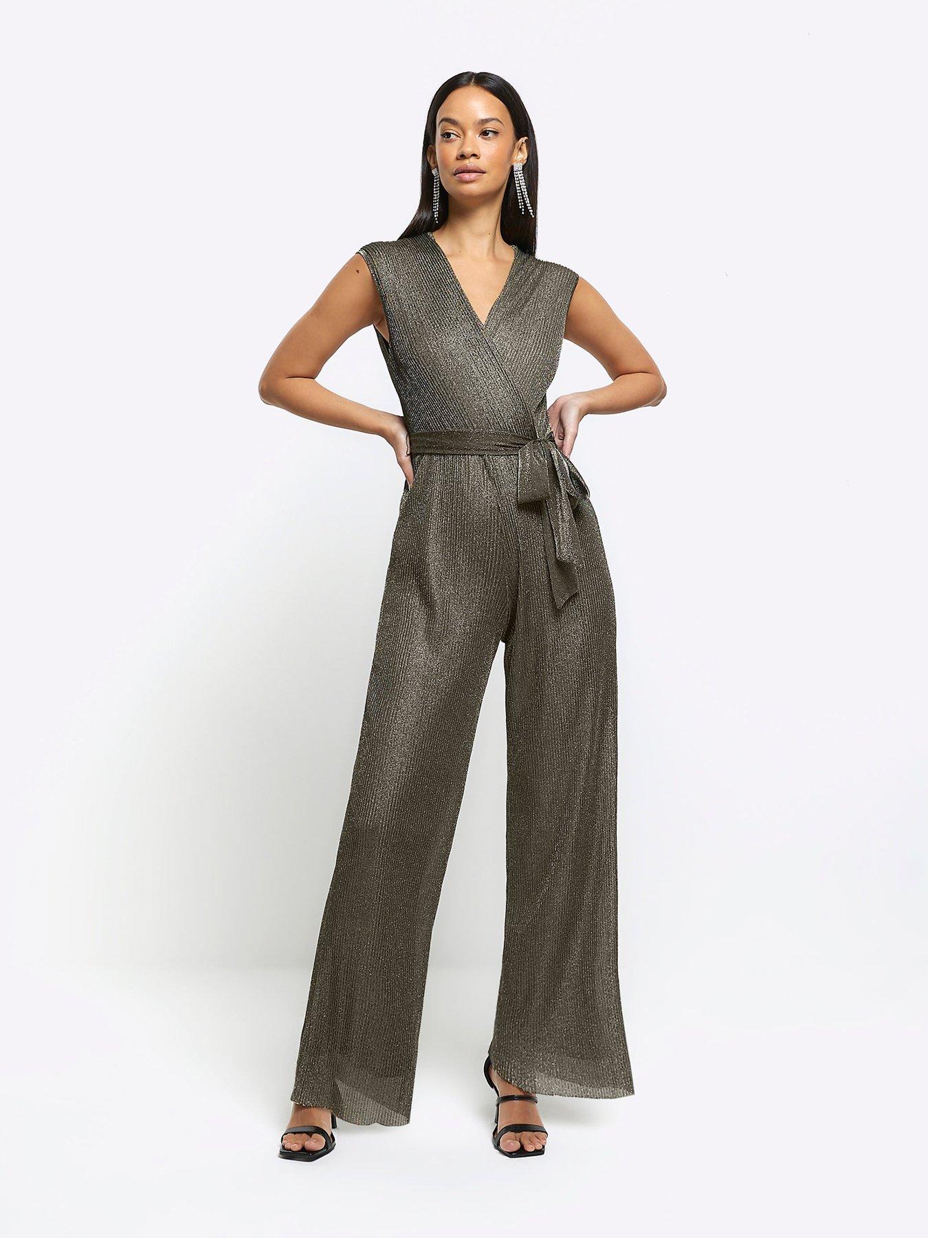 Delia Drape Jumpsuit Red