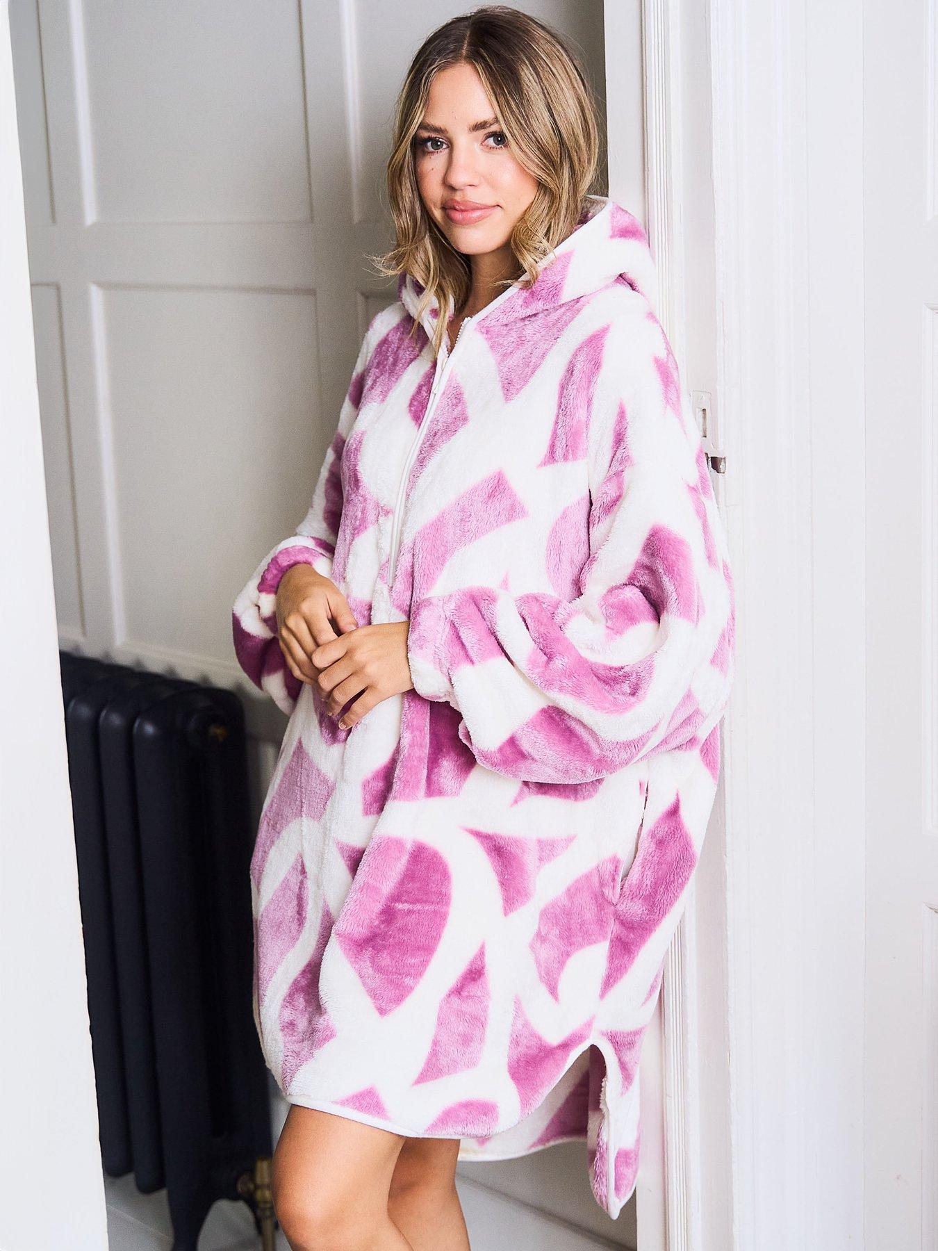 Fleece poncho dressing on sale gown