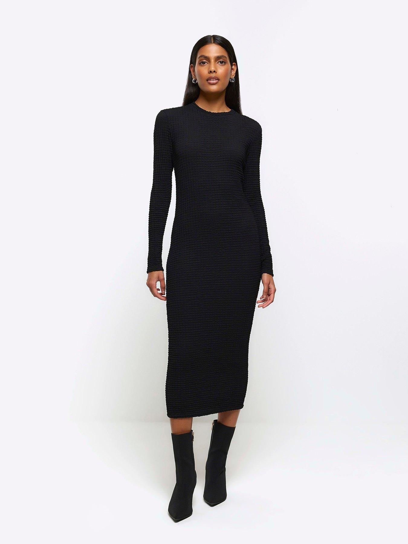 river-island-textured-column-midi-dress-blackback