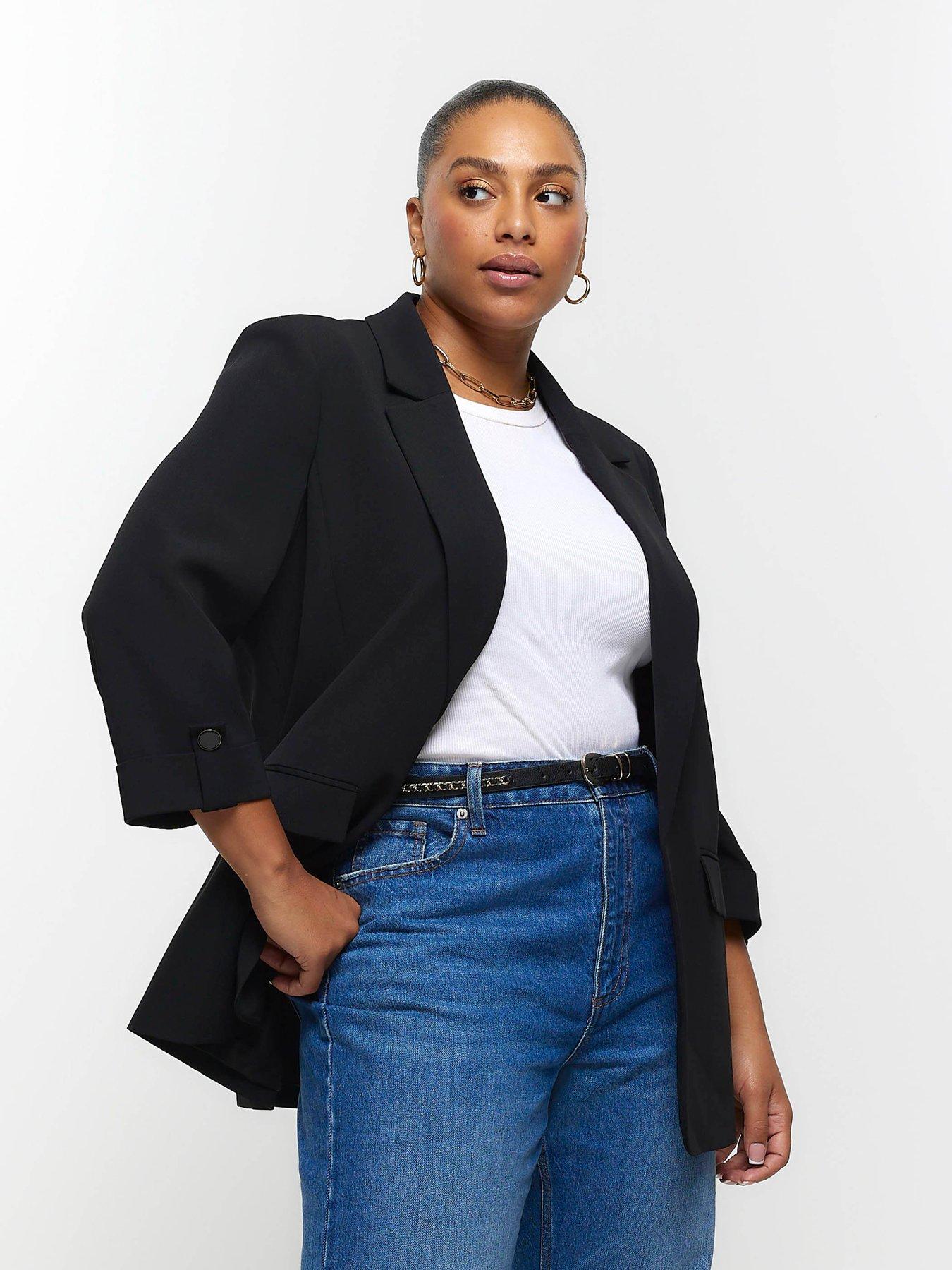 Everyday Ultimate Ruched Sleeve Blazer - Black