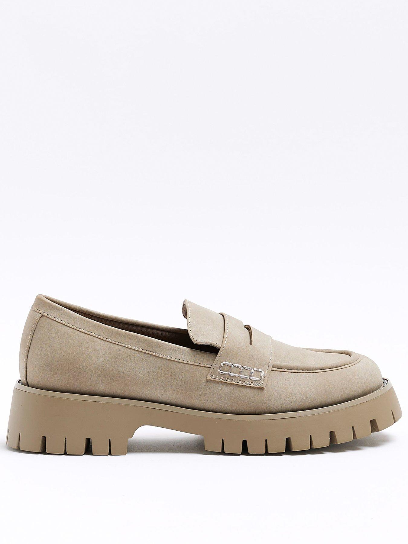 river-island-chunky-sole-diamante-loafer-beige