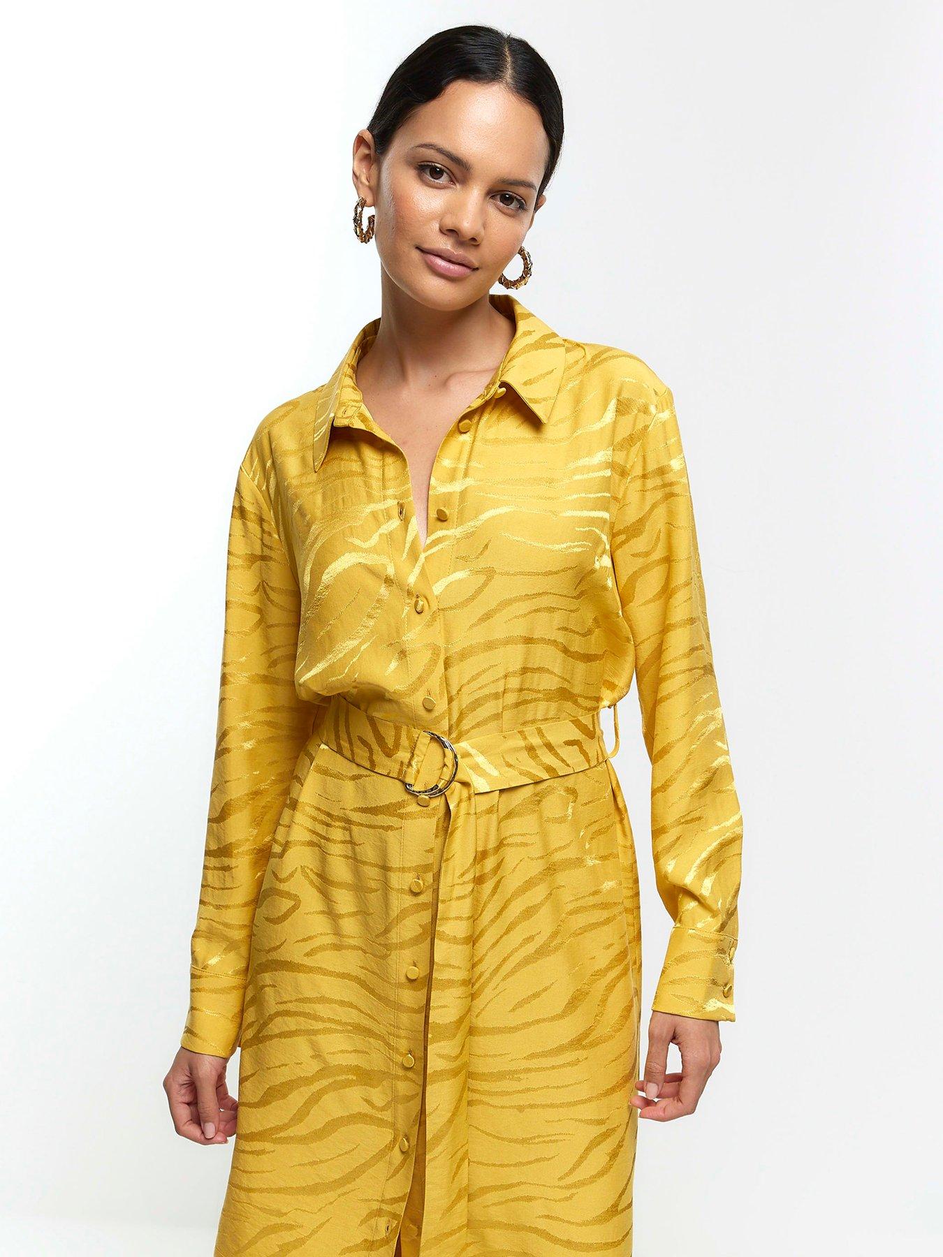 river-island-belted-shirt-dress-yellowoutfit