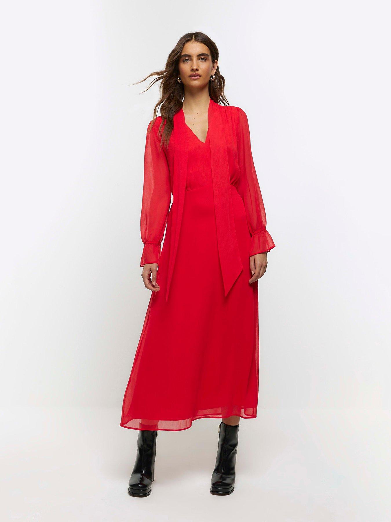 river-island-pussybow-tea-dress-bright-redback