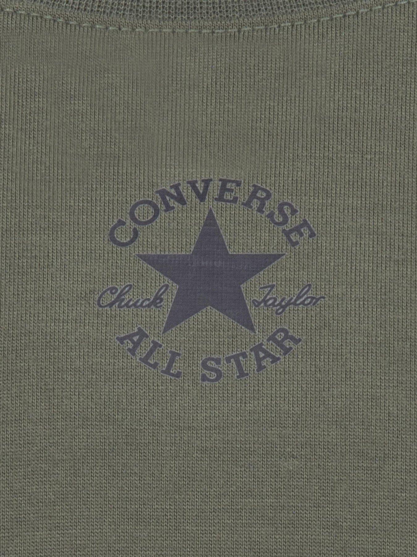 Image 3 of 3 of Converse Older Girls Chuck Patch Boxy T-Shirt - Dark Khaki