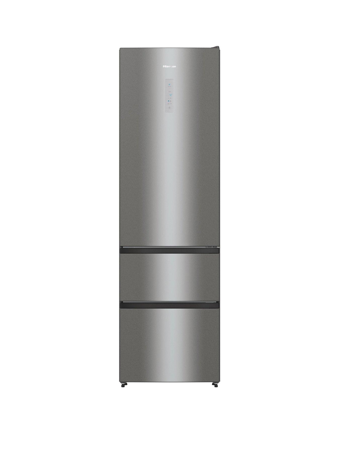 hisense-rm469n4aceuk-60cm-wide-triple-door-freestanding-fridge-freezer-stainless-steel