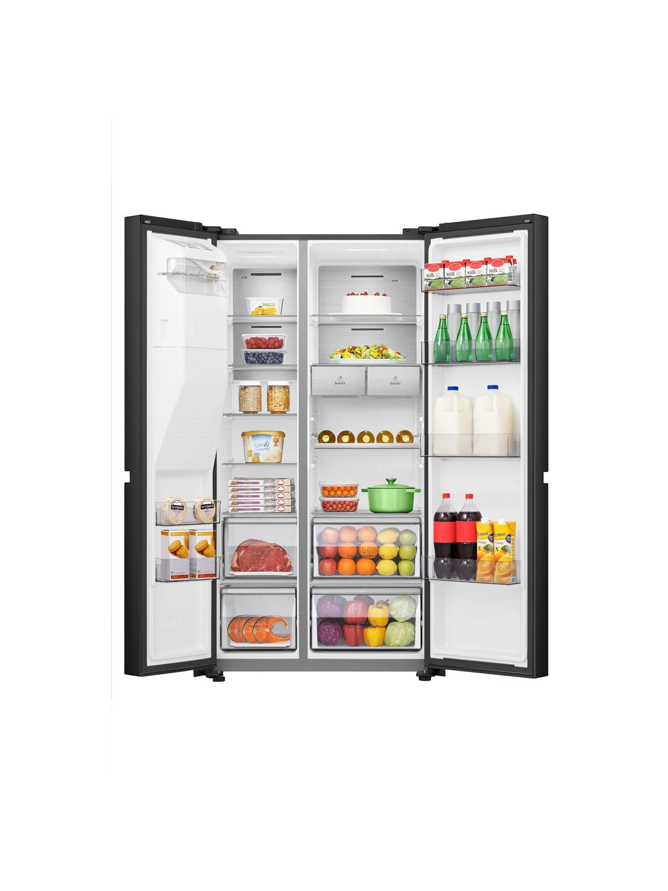 Image 2 of 7 of Hisense RS818N4IFE Pureflat Infinite series, 90cm Wide Side by Side, American Fridge Freezer - Black Stainless Steel