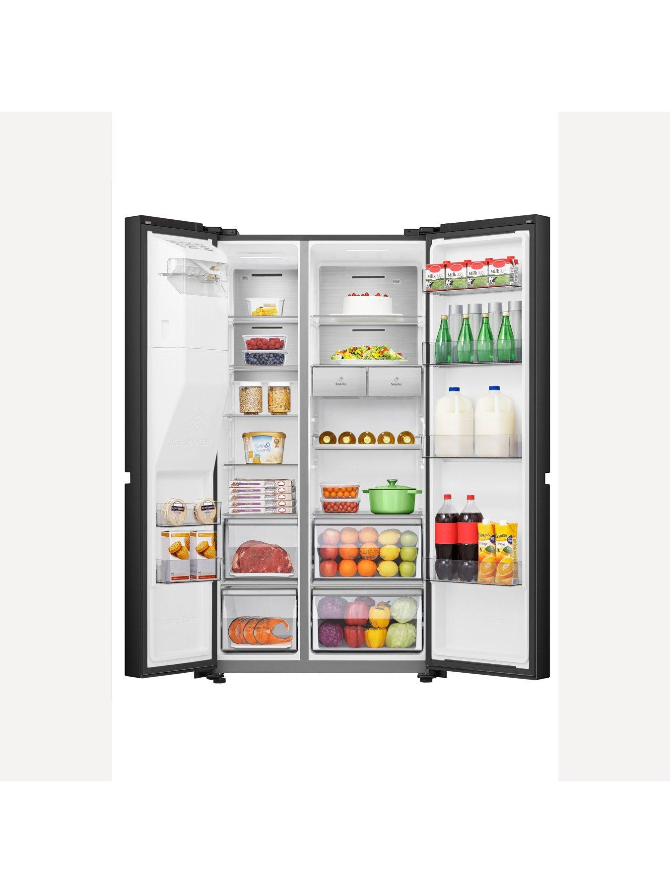 hisense-rs818n4ife-pureflat-infinite-series-90cm-wide-side-by-side-american-fridge-freezer-black-stainless-steelback