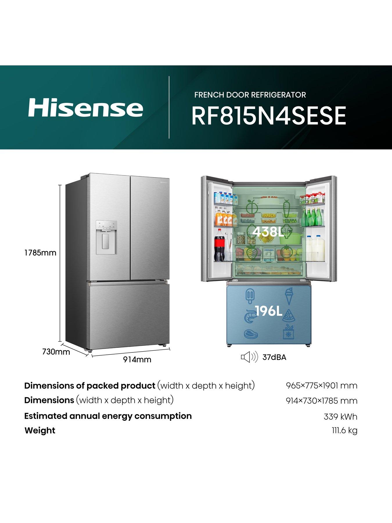 Image 6 of 7 of Hisense RF815N4SESE Pureflat 90cm French Door, American Fridge Freezer - Stainless Steel