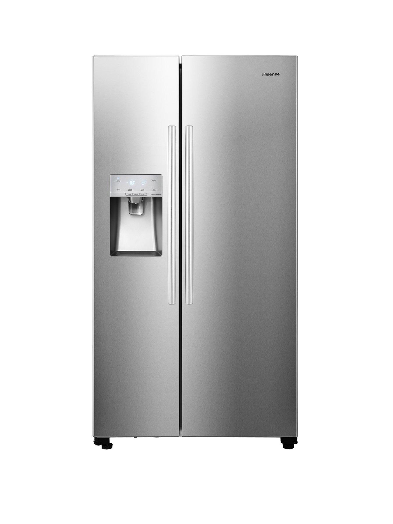 hisense-rs694n4ice-90cm-wide-side-by-side-water-and-ice-american-fridge-freezer-stainless-steelfront