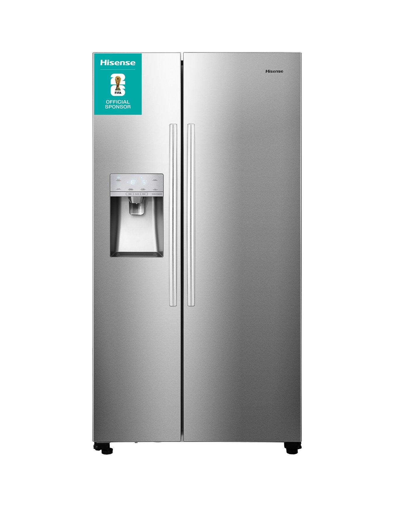 Image 1 of 7 of Hisense RS694N4ICE 90cm Wide Side by Side, Water and Ice, American Fridge Freezer - Stainless Steel