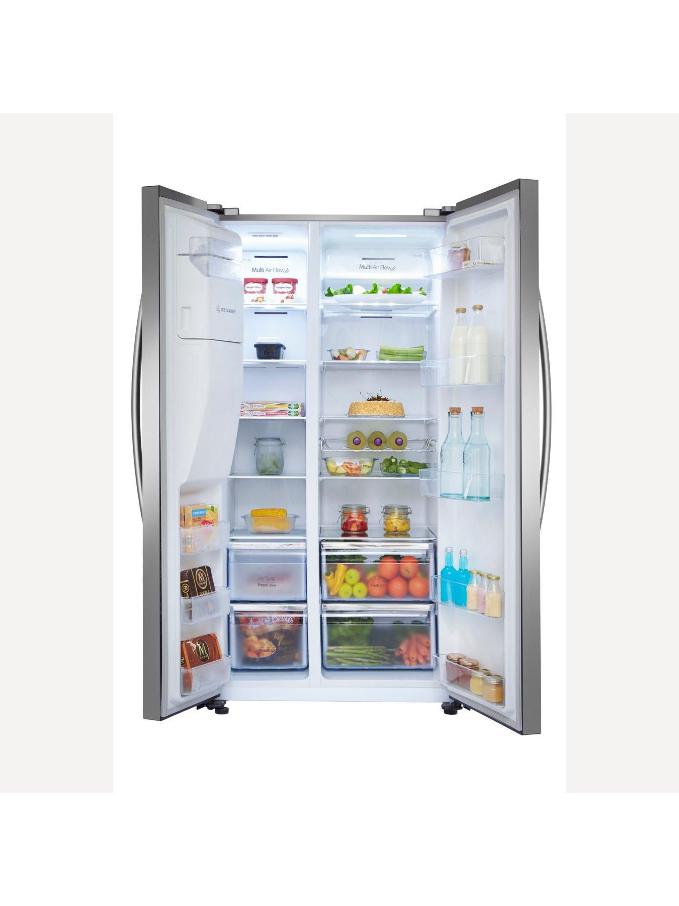 hisense-rs694n4ice-90cm-wide-side-by-side-water-and-ice-american-fridge-freezer-stainless-steelback