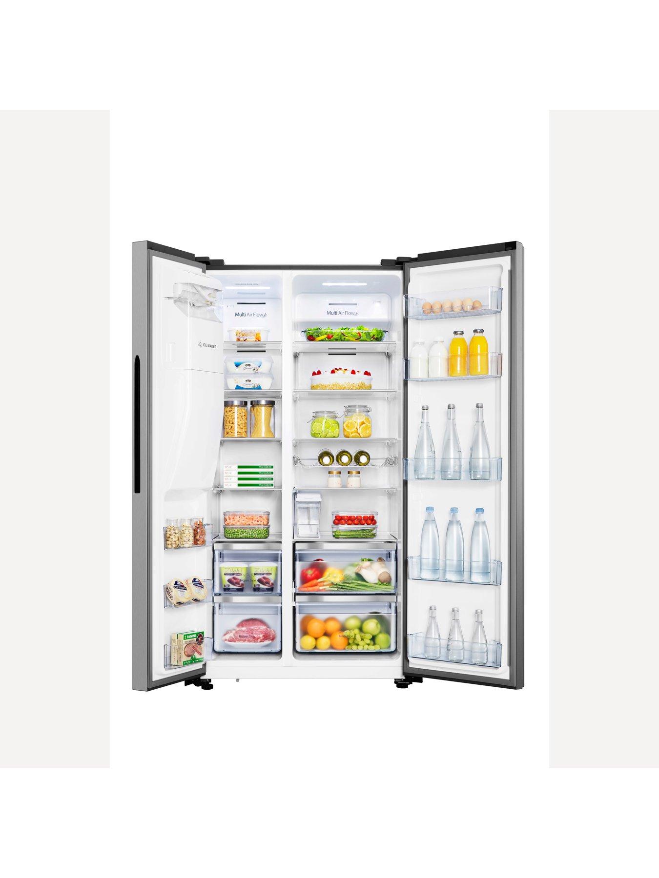 hisense-rs694n4tie-90cm-wide-side-by-side-non-plumbed-water-and-ice-american-fridge-freezer-stainless-steelback