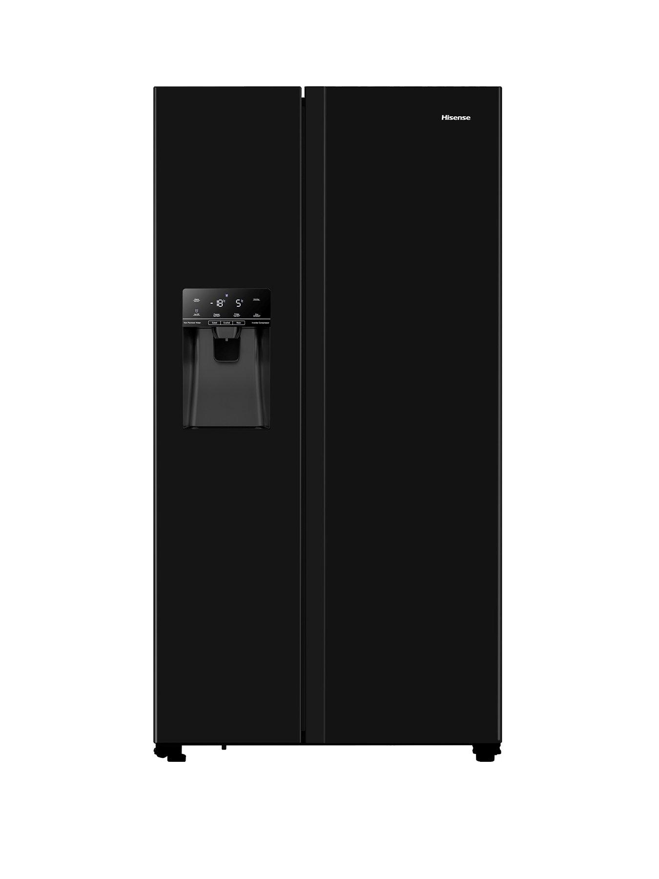 hisense-rs694n4tbe-90cm-wide-side-by-side-non-plumbed-water-and-ice-american-fridge-freezer-black