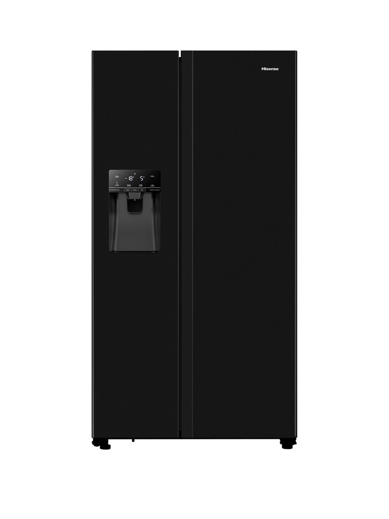 hisense-rs694n4tbe-90cm-wide-side-by-side-non-plumbed-water-and-ice-american-fridge-freezer-black