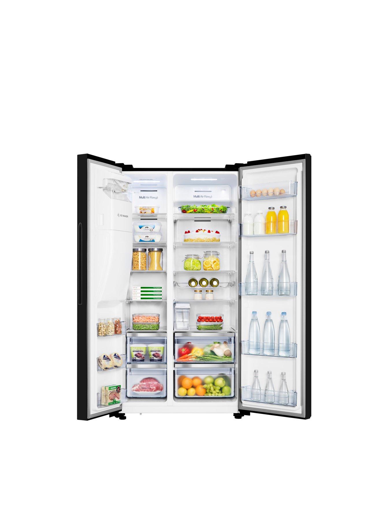 Image 2 of 7 of Hisense RS694N4TBE 90cm Wide Side by Side, Non-Plumbed Water and Ice, American Fridge Freezer - Black