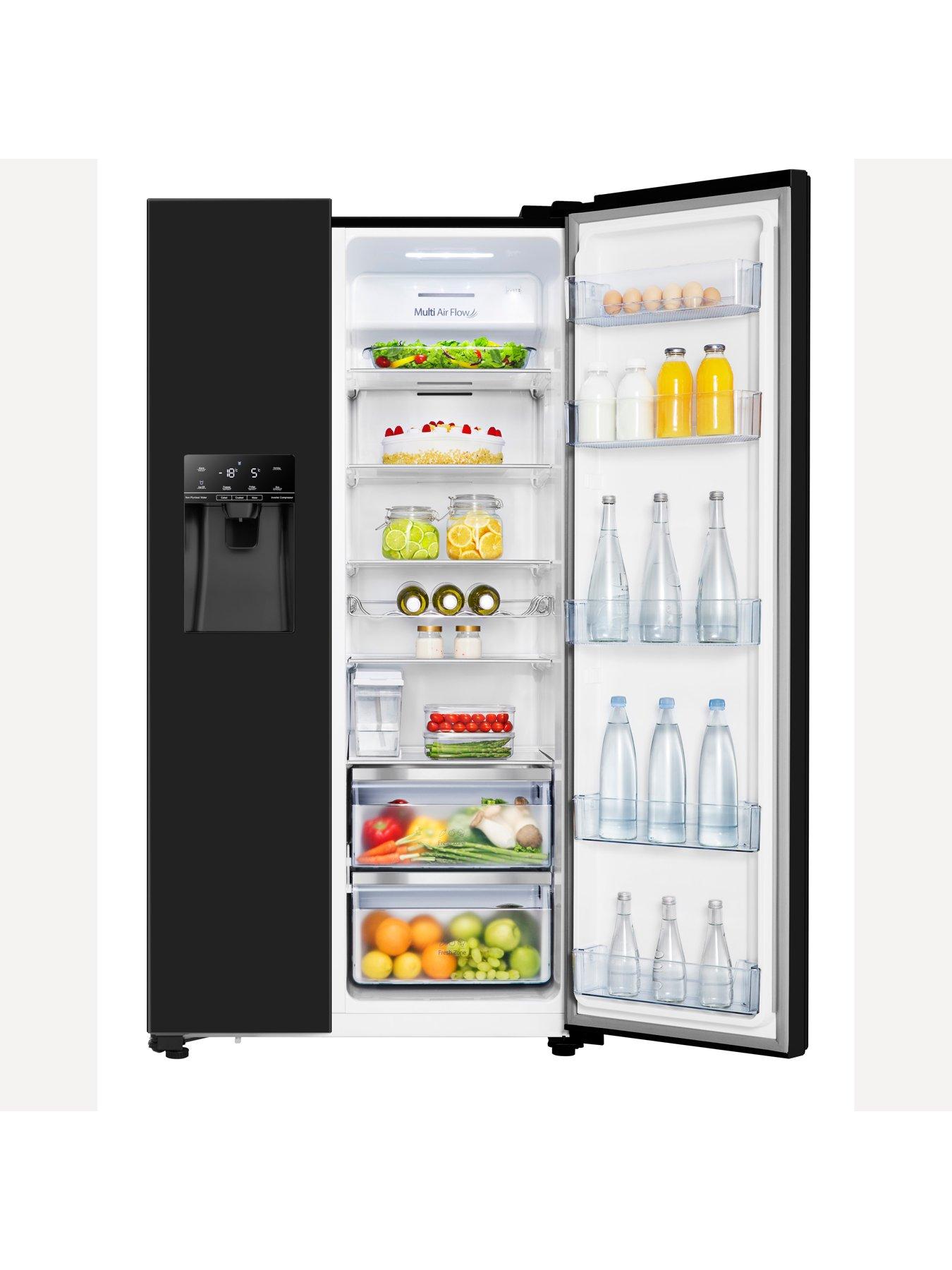 hisense-rs694n4tbe-90cm-wide-side-by-side-non-plumbed-water-and-ice-american-fridge-freezer-blackoutfit