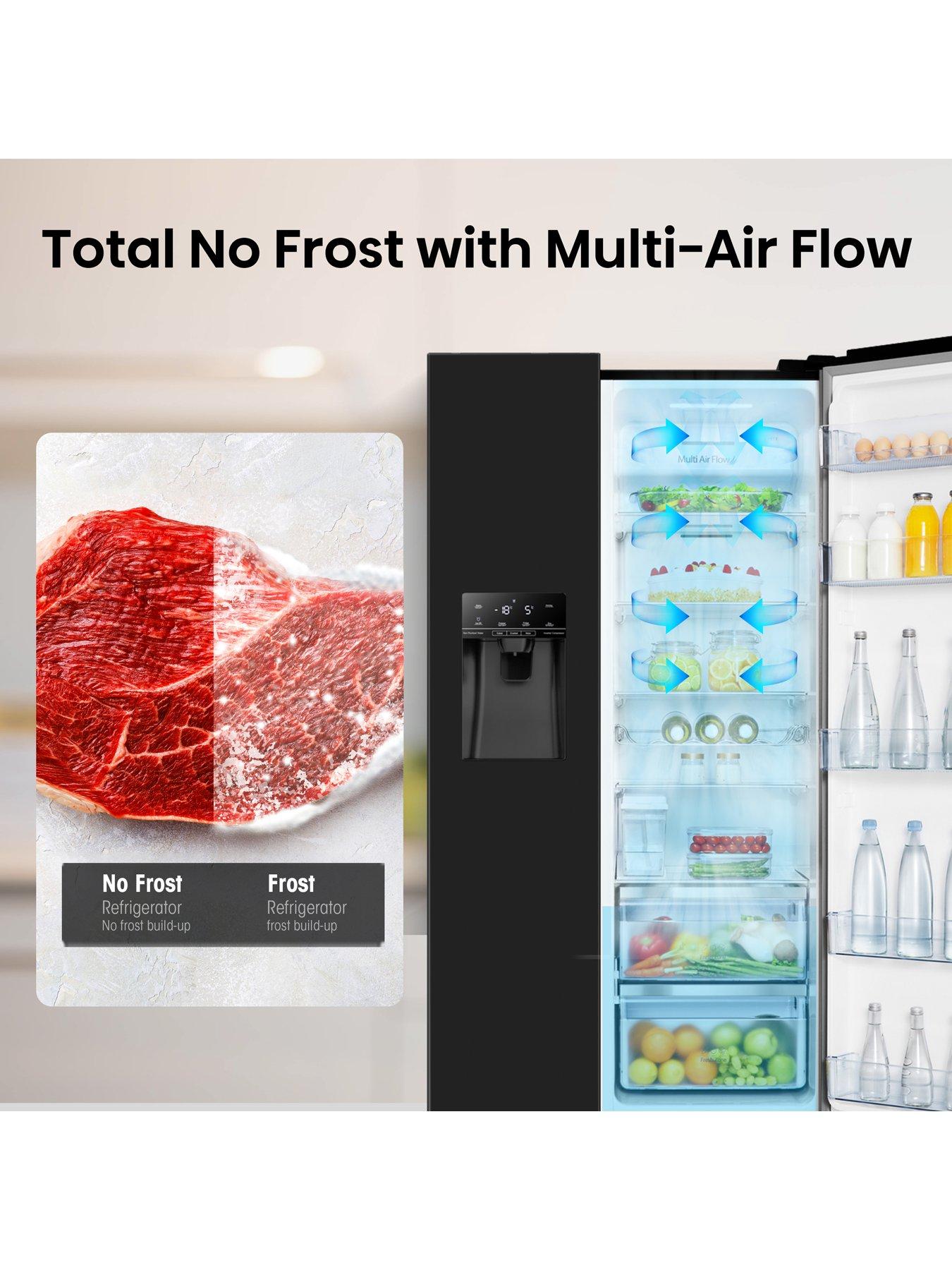 Image 5 of 7 of Hisense RS694N4TBE 90cm Wide Side by Side, Non-Plumbed Water and Ice, American Fridge Freezer - Black