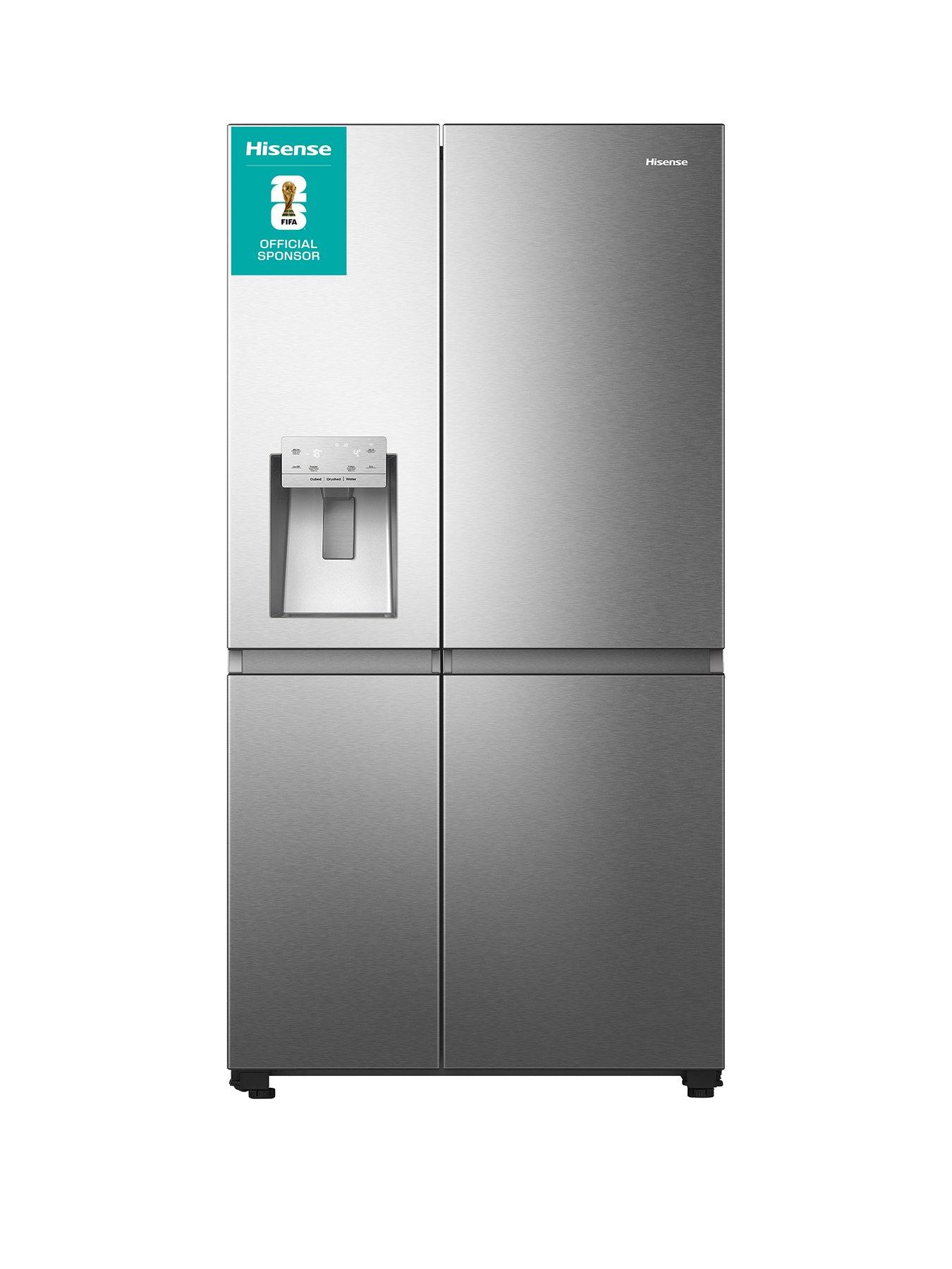 Hisense RS818N4TIE Pureflat Infinite series, 90cm Wide Side by Side, American Fridge Freezer - Stainless Steel