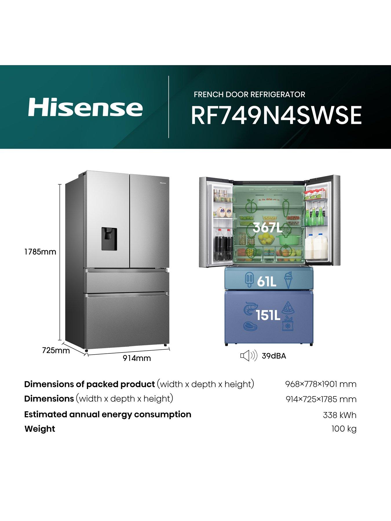 Image 6 of 7 of Hisense RF749N4SWSE Pureflat 90cm French Door, American Fridge Freezer - Stainless Steel