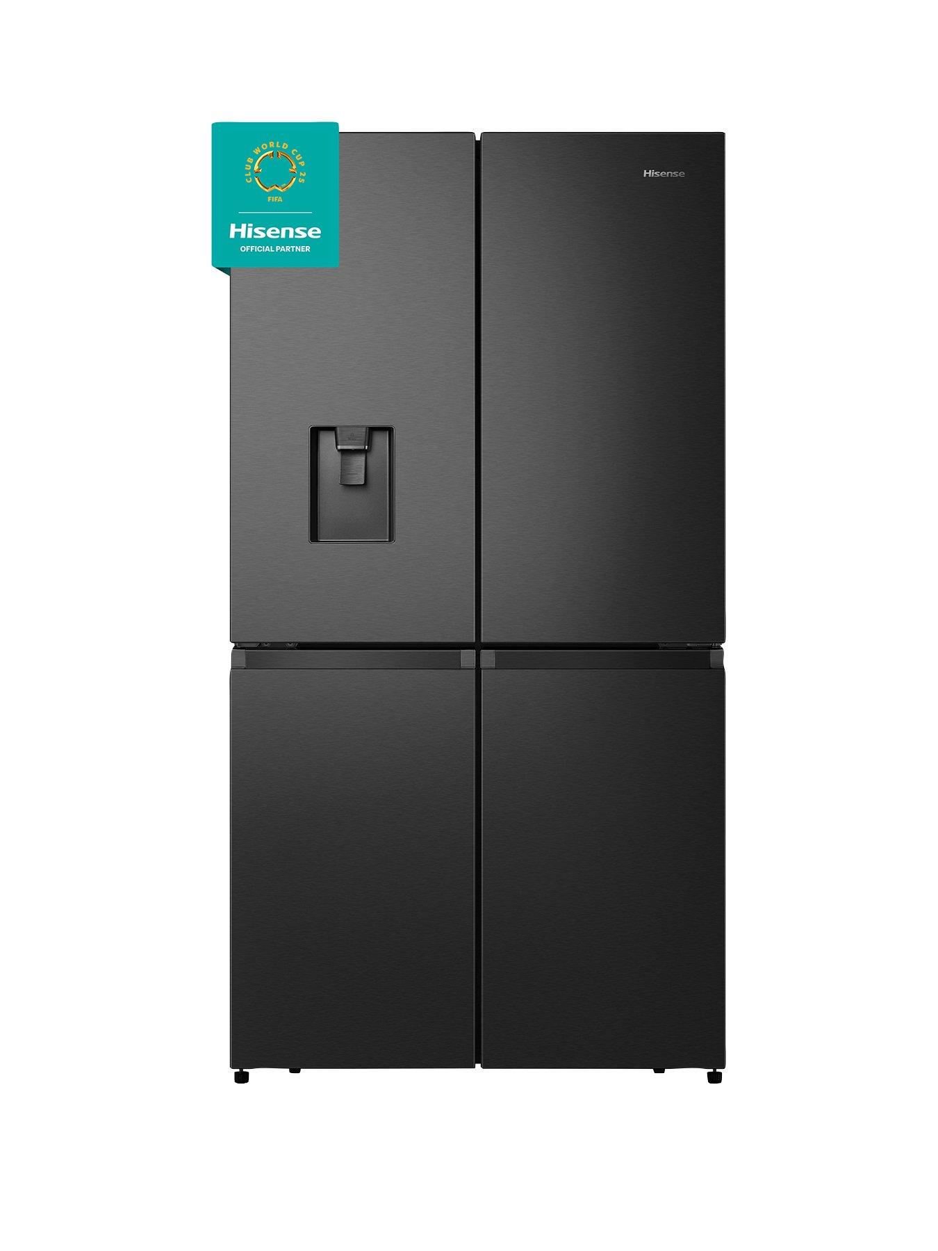 hisense-rq758n4swfe-pureflat-90cm-cross-door-american-fridge-freezer-black-stainless-steelfront