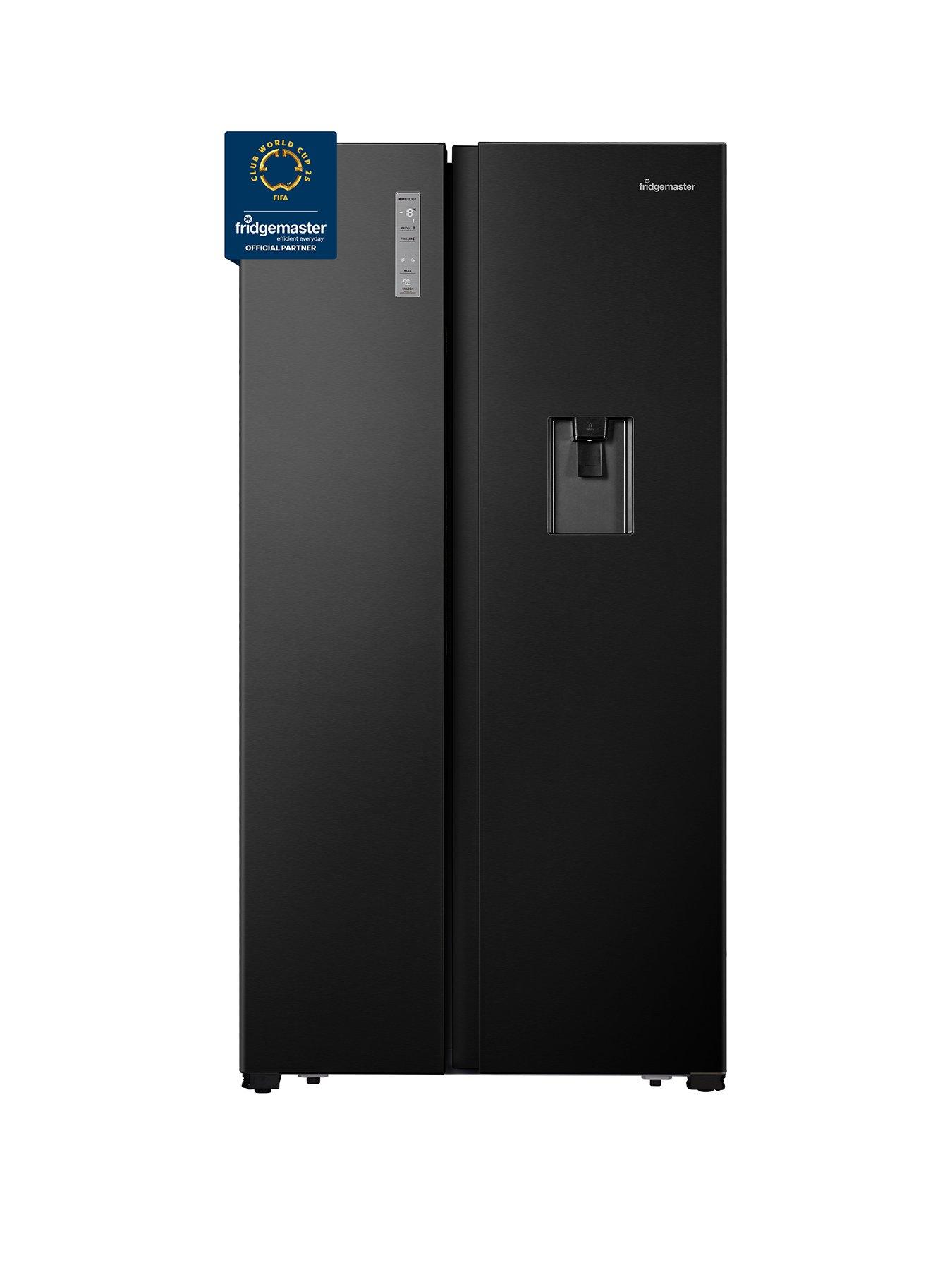 fridgemaster-ms91520deb-90cm-wide-side-by-side-american-fridge-freezer-blackfront