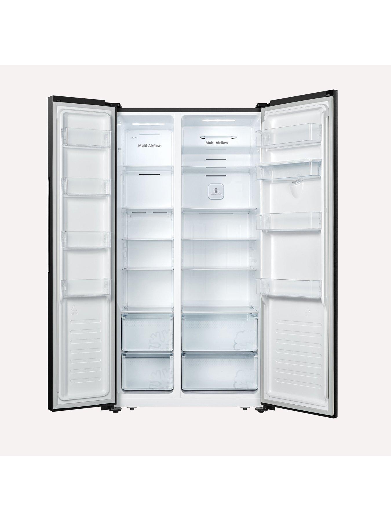 fridgemaster-ms91520deb-90cm-wide-side-by-side-american-fridge-freezer-blackstillFront