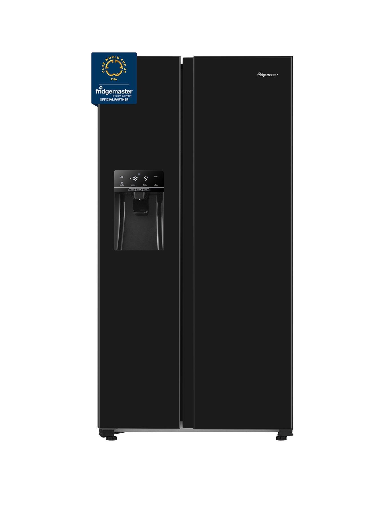 Image 1 of 7 of Fridgemaster MS91500IEB 90cm Wide Side by Side, Water and Ice, American Fridge Freezer -&nbsp;Black