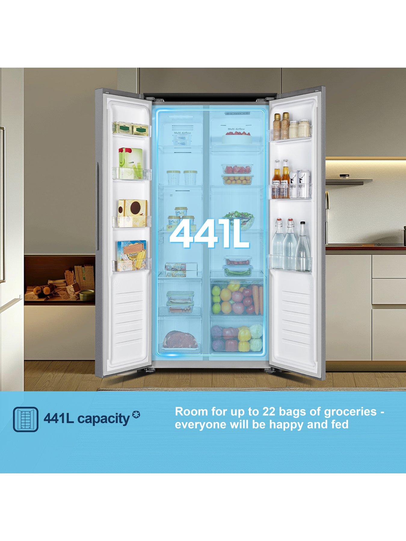 Image 4 of 7 of Fridgemaster MS83430ES 80cm Wide Side by Side, American Fridge Freezer - Silver