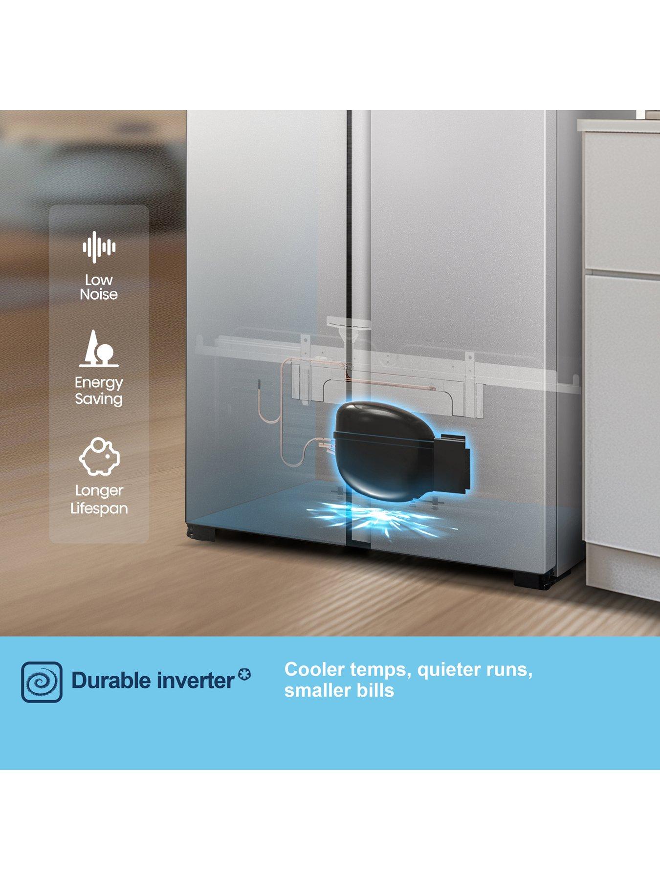Image 6 of 7 of Fridgemaster MS83430ES 80cm Wide Side by Side, American Fridge Freezer - Silver