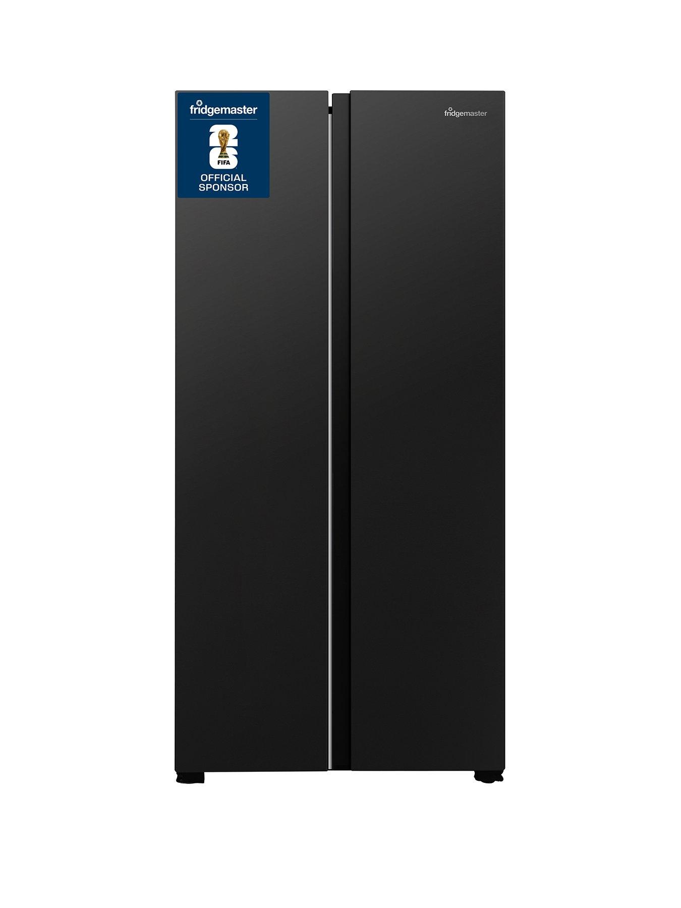 Fridgemaster MS83430EB 80cm Wide Side by Side, American Fridge Freezer - Black